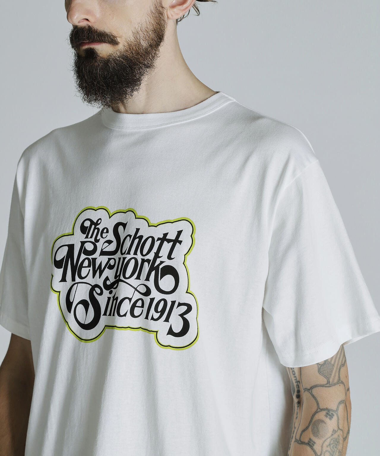 T-SHIRT CURSIVE SCRIPT/カーシヴ・スクリプト Tシャツ | Schott