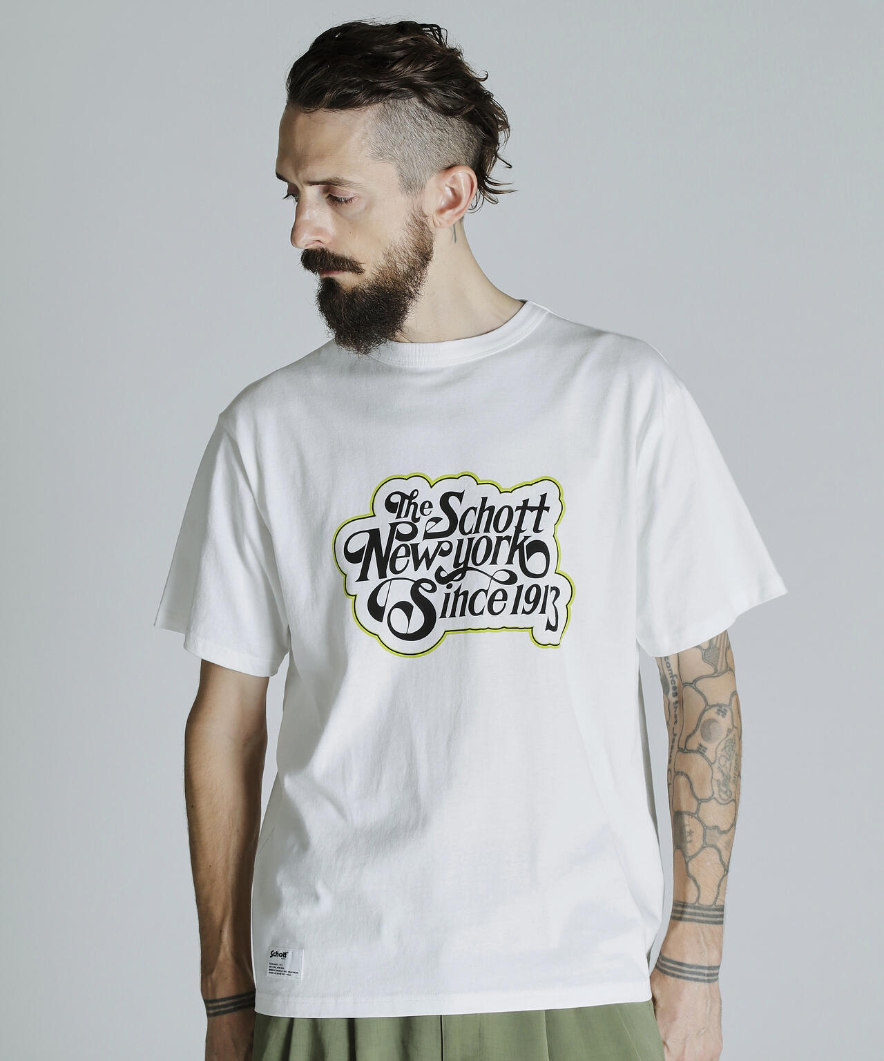 T-SHIRT CURSIVE SCRIPT/カーシヴ・スクリプト Tシャツ | Schott