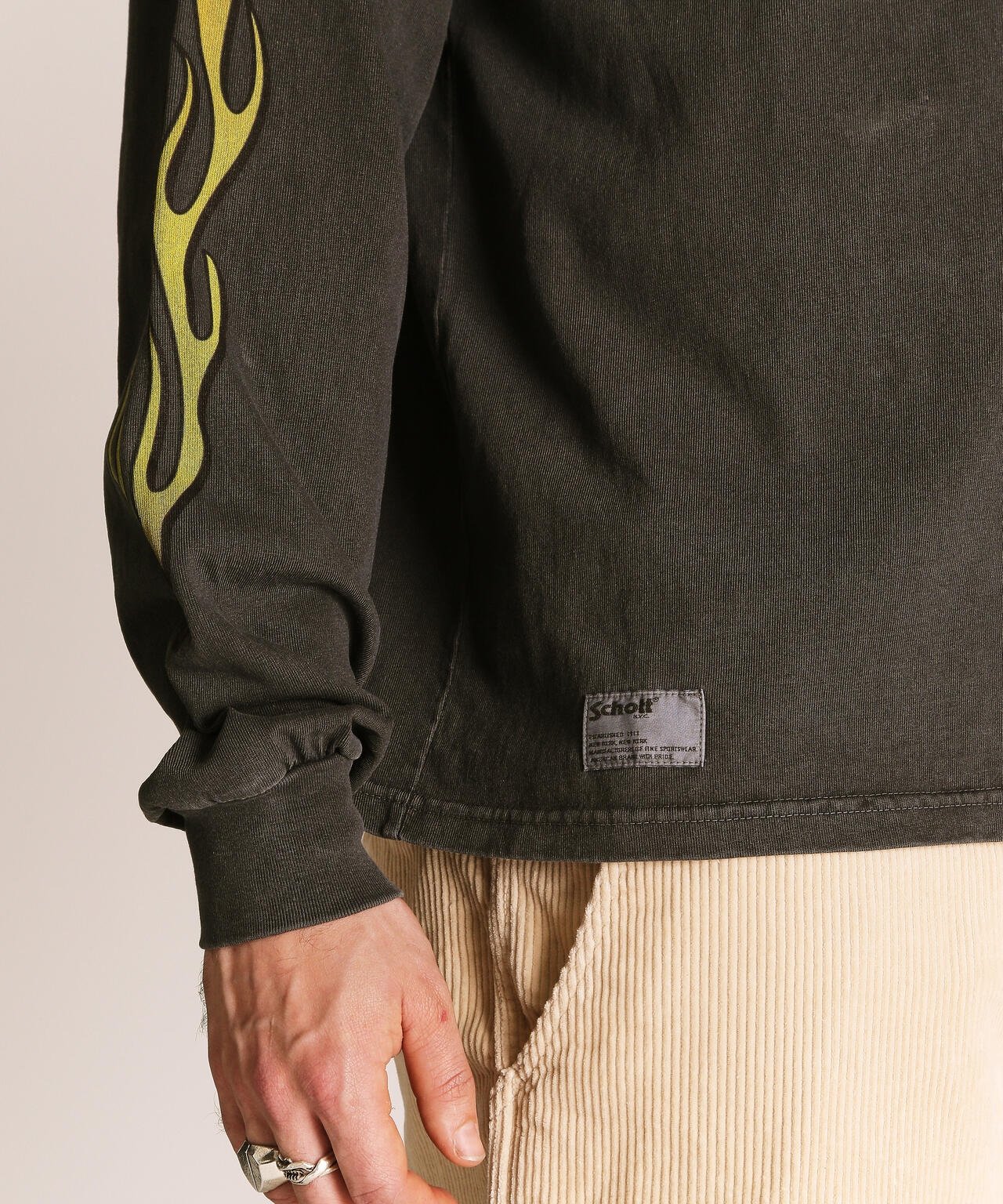 FIRE PTTERN HENLEY  LS T-SHIRT/ファイアーパターン ヘンリー LS Tシャツ