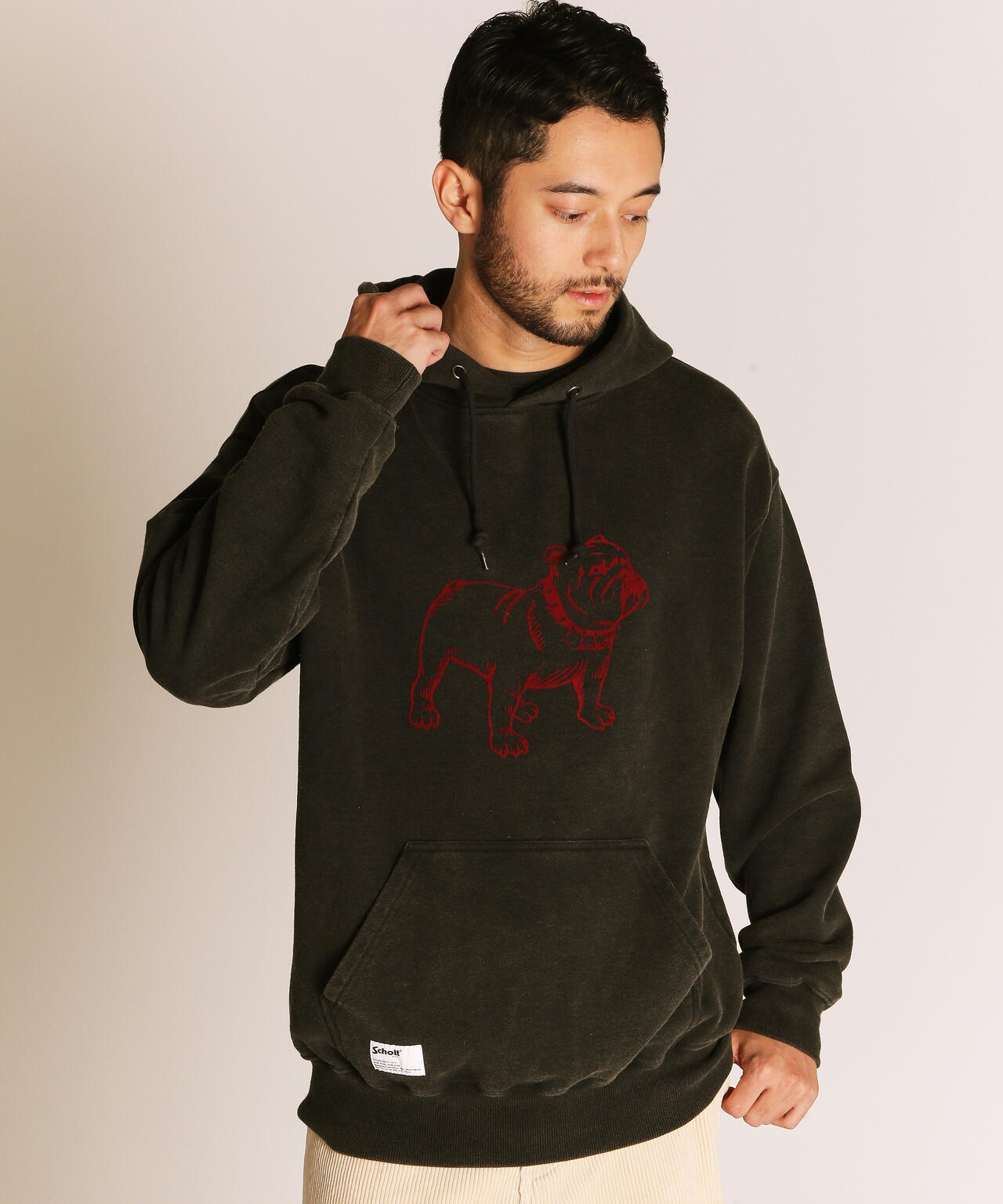 FLOCKY BULLDOG HOODED SWEAT/フロッキーブル パーカー | Schott
