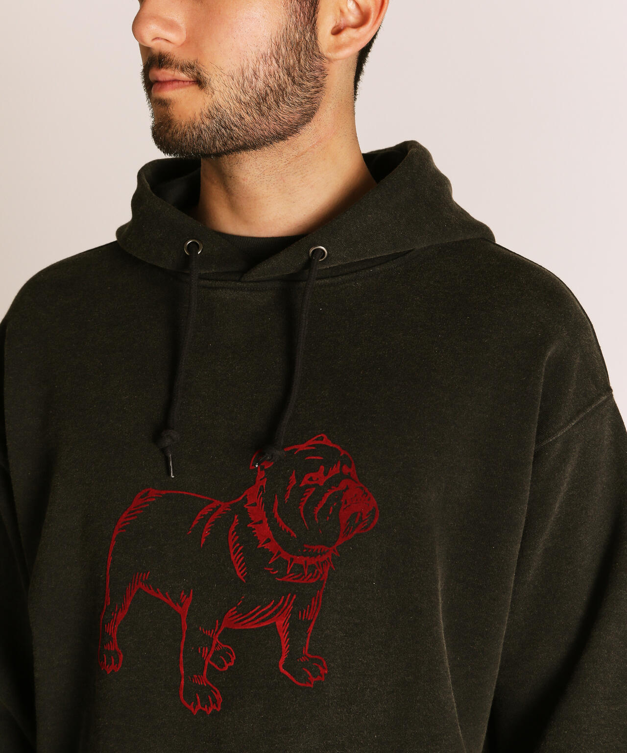 FLOCKY BULLDOG HOODED SWEAT/フロッキーブル パーカー | Schott