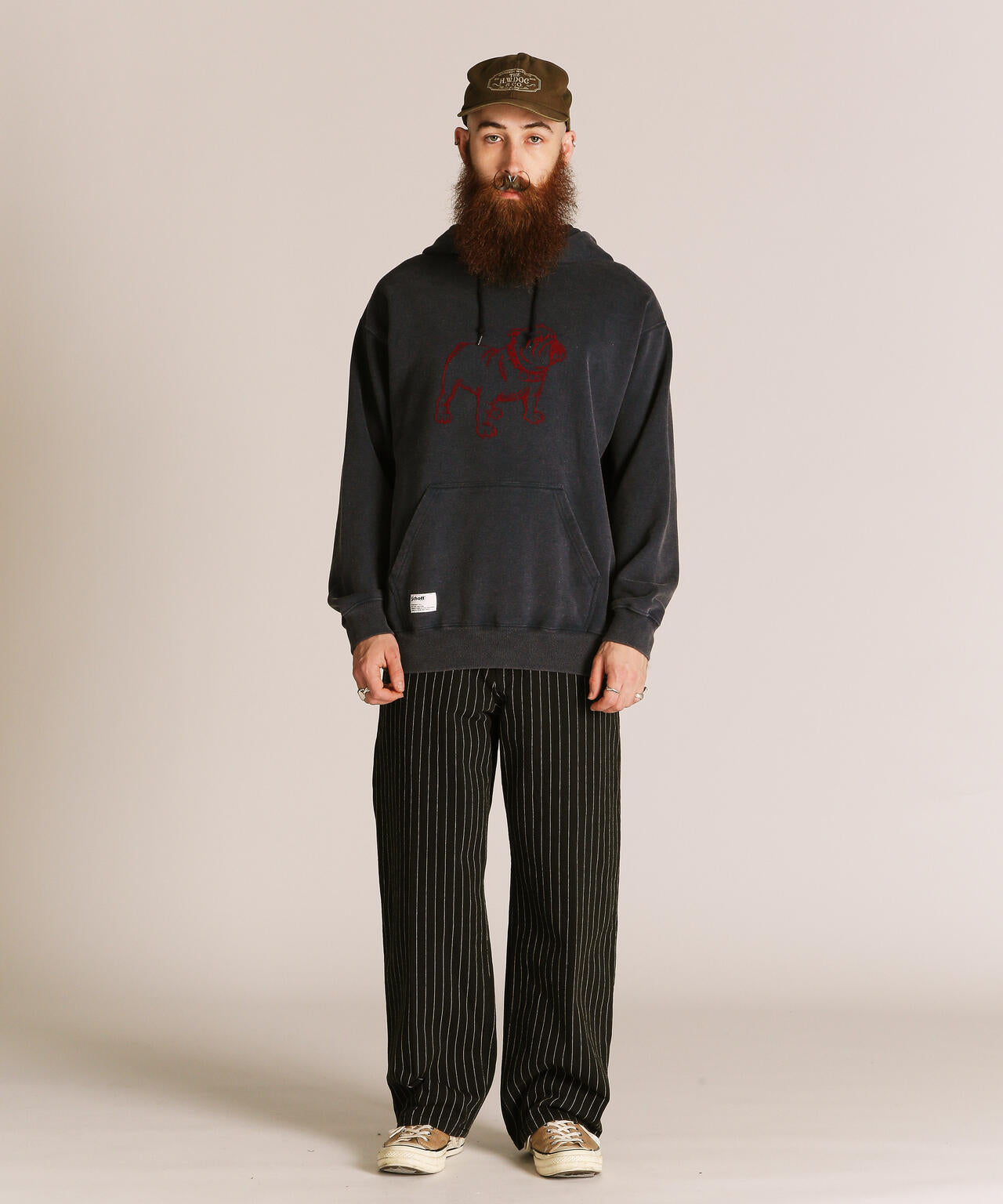 FLOCKY BULLDOG HOODED SWEAT/フロッキーブル パーカー