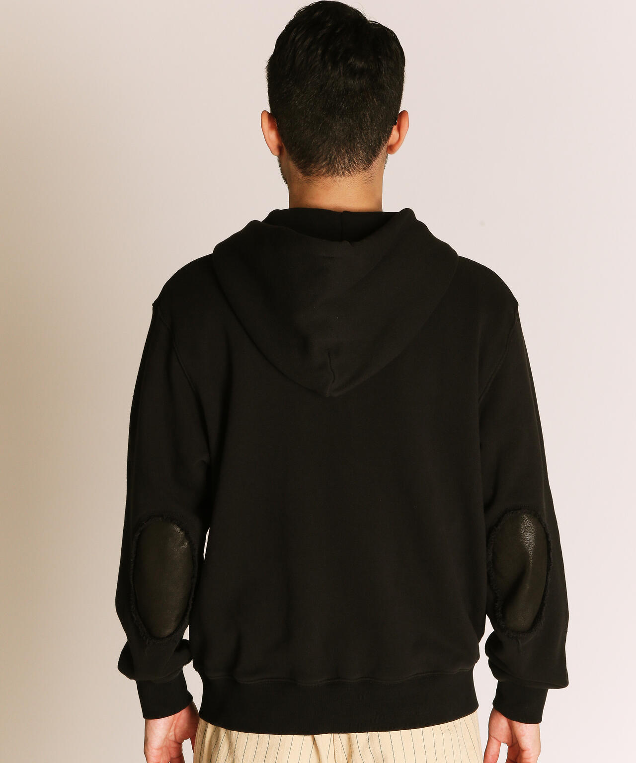Schott エルボーパッチレザー　パーカー Schott/ショット/LEATHER ELBOW PATCH ZIP HOODED SWEAT/レザー