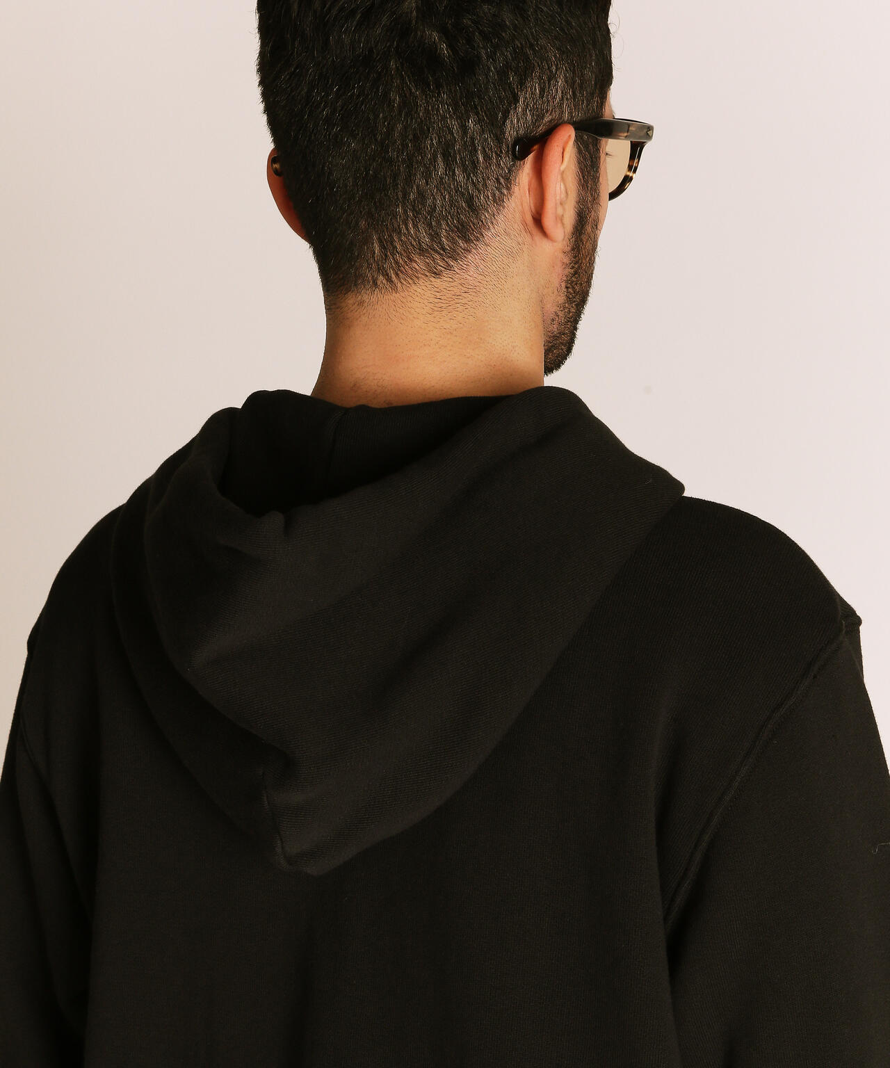 LEATHER ELBOW PATCH ZIP HOODED SWEAT/レザー エルボーパッチ