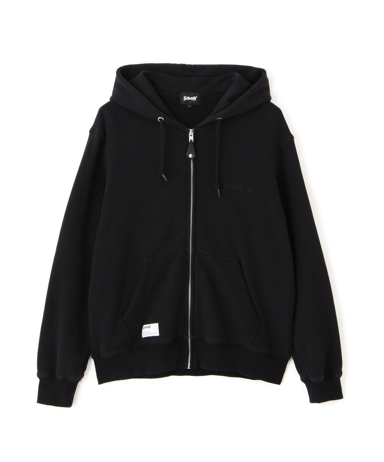 LEATHER ELBOW PATCH ZIP HOODED SWEAT/レザー エルボーパッチ