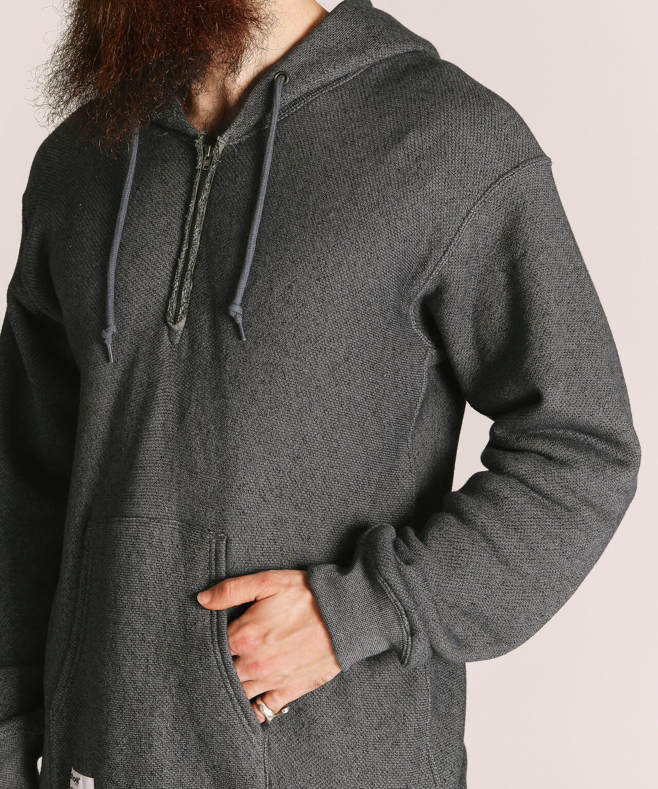 SALT AND PEPPER HALF ZIP HOODED SWEAT/ソルトアンドペッパー ハーフ