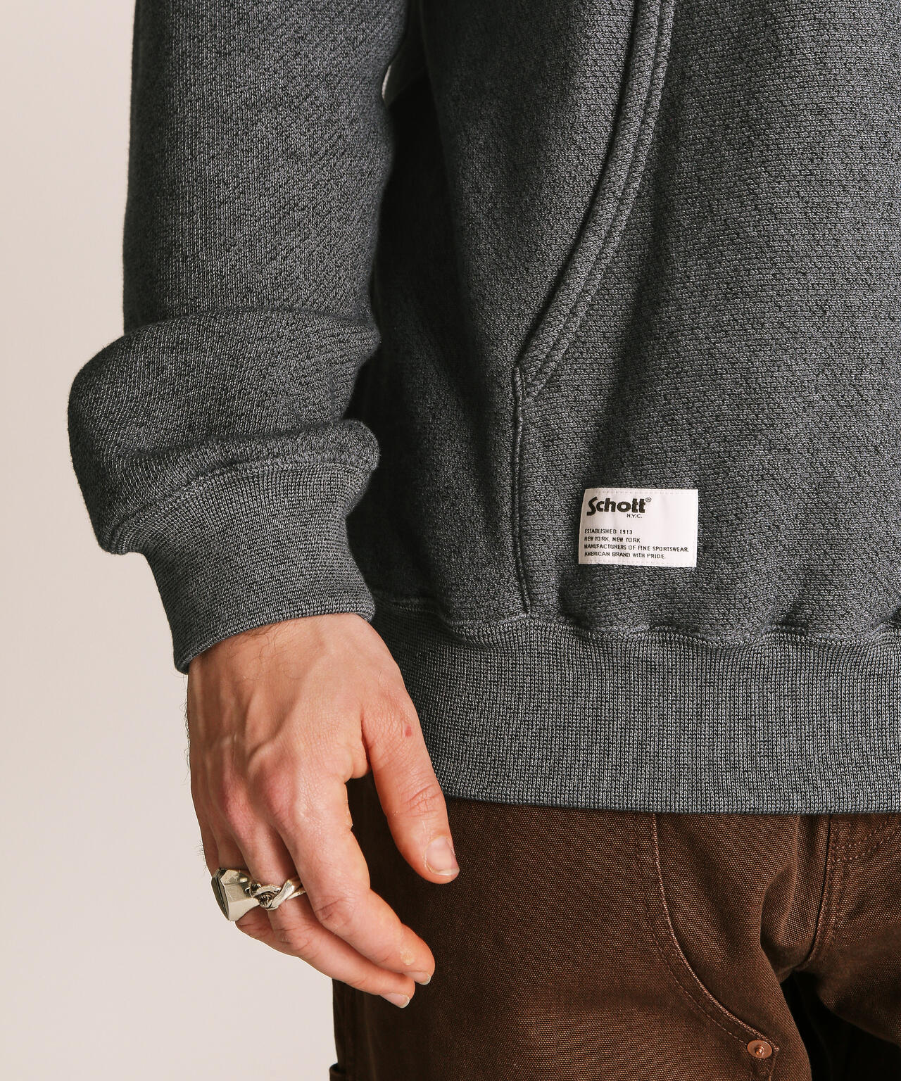 SALT AND PEPPER HALF ZIP HOODED SWEAT/ソルトアンドペッパー ハーフ