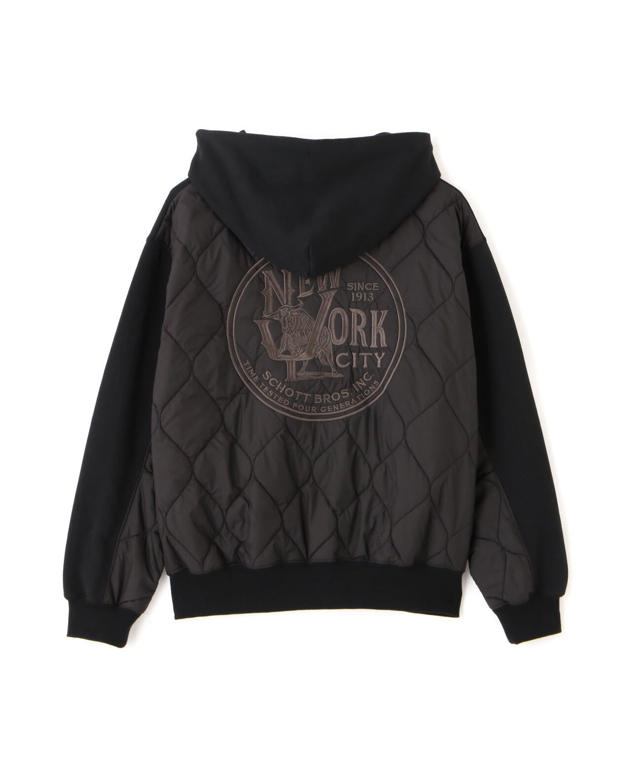 QUILTED COMBI. ZIP HOODED/キルティング コンビ ジップパーカー