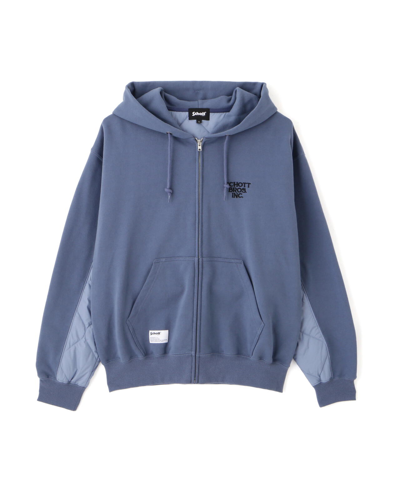QUILTED COMBI. ZIP HOODED/キルティング コンビ ジップパーカー