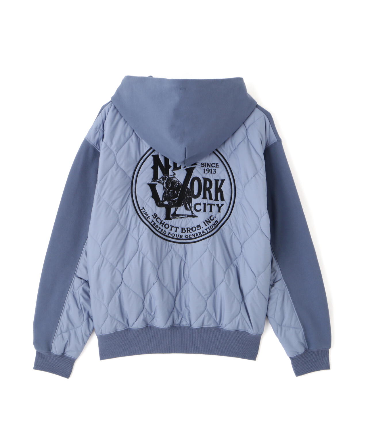 QUILTED COMBI. ZIP HOODED/キルティング コンビ ジップパーカー