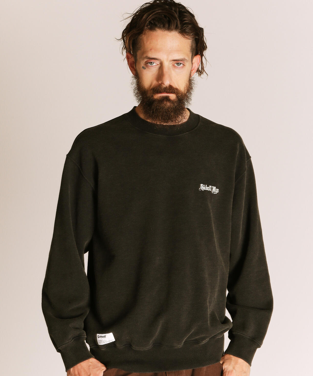 破格‼️SCHOTT スウェット QUALITY OVER QUANTITY CREW SWEAT/クオリティ オーバー クアン