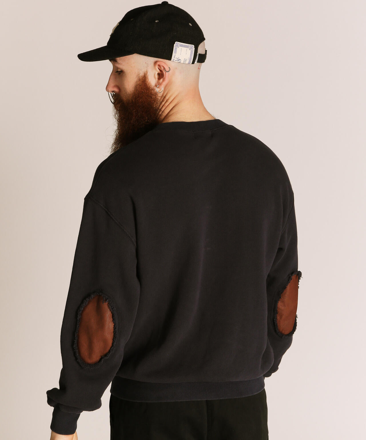 LEATHER ELBOW PATCH SWEAT/レザー エルボーパッチ スウェット