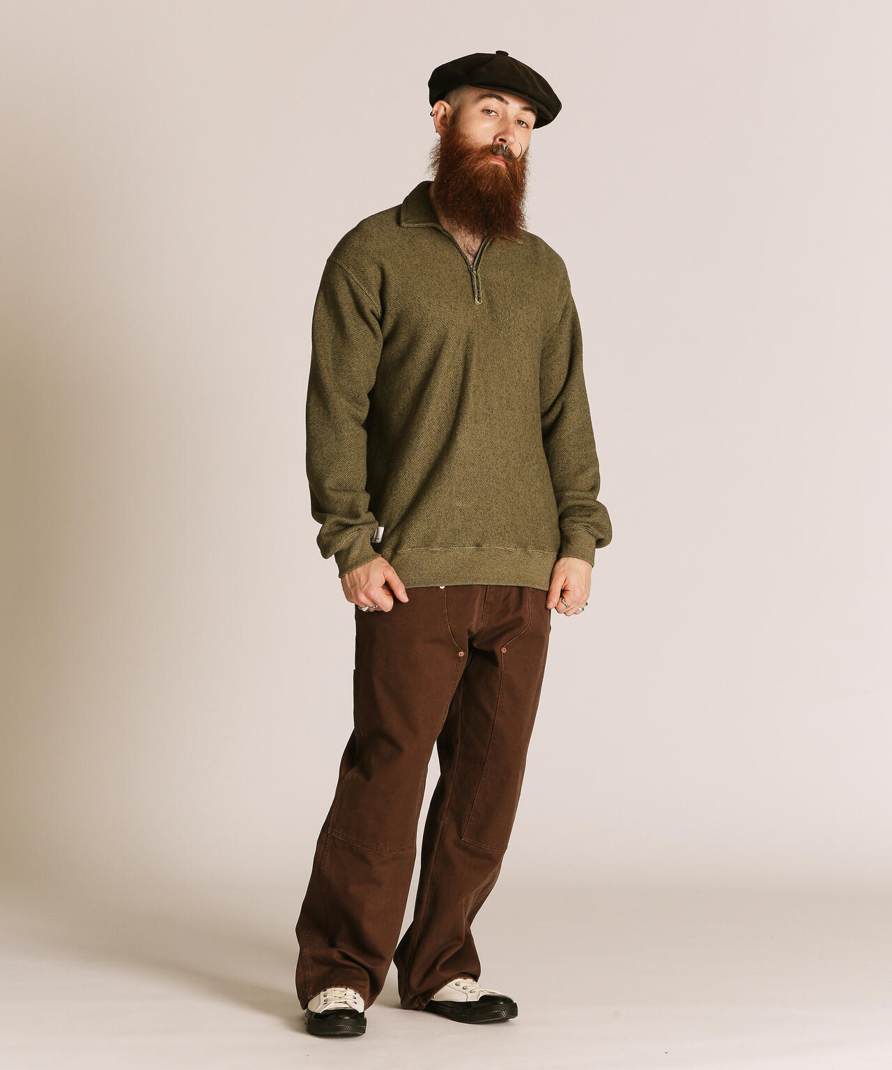 新品未使用Schott ソルトアンドペッパー ハーフジップスウェット SALT AND PEPPER HALF ZIP SWEAT/ソルト アンド ペッパー ハーフ