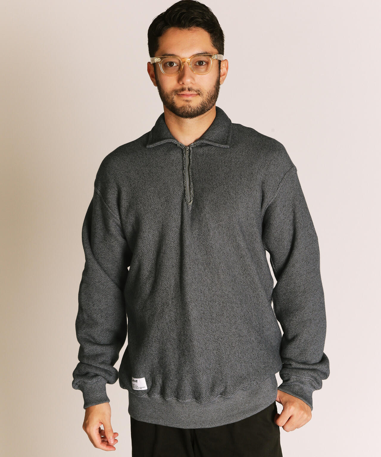 新品未使用Schott ソルトアンドペッパー ハーフジップスウェット SALT AND PEPPER HALF ZIP SWEAT/ソルト アンド ペッパー ハーフ