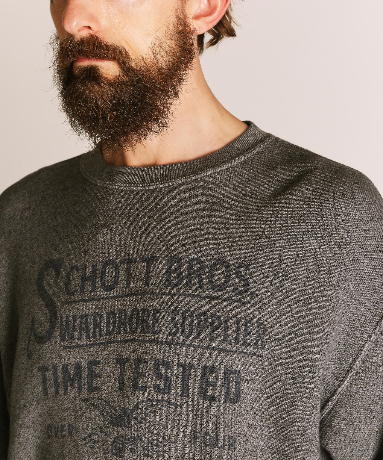 SALT AND PEPPER CREW SWEAT TIMETESTED FOUR GENERATIONS | Schott