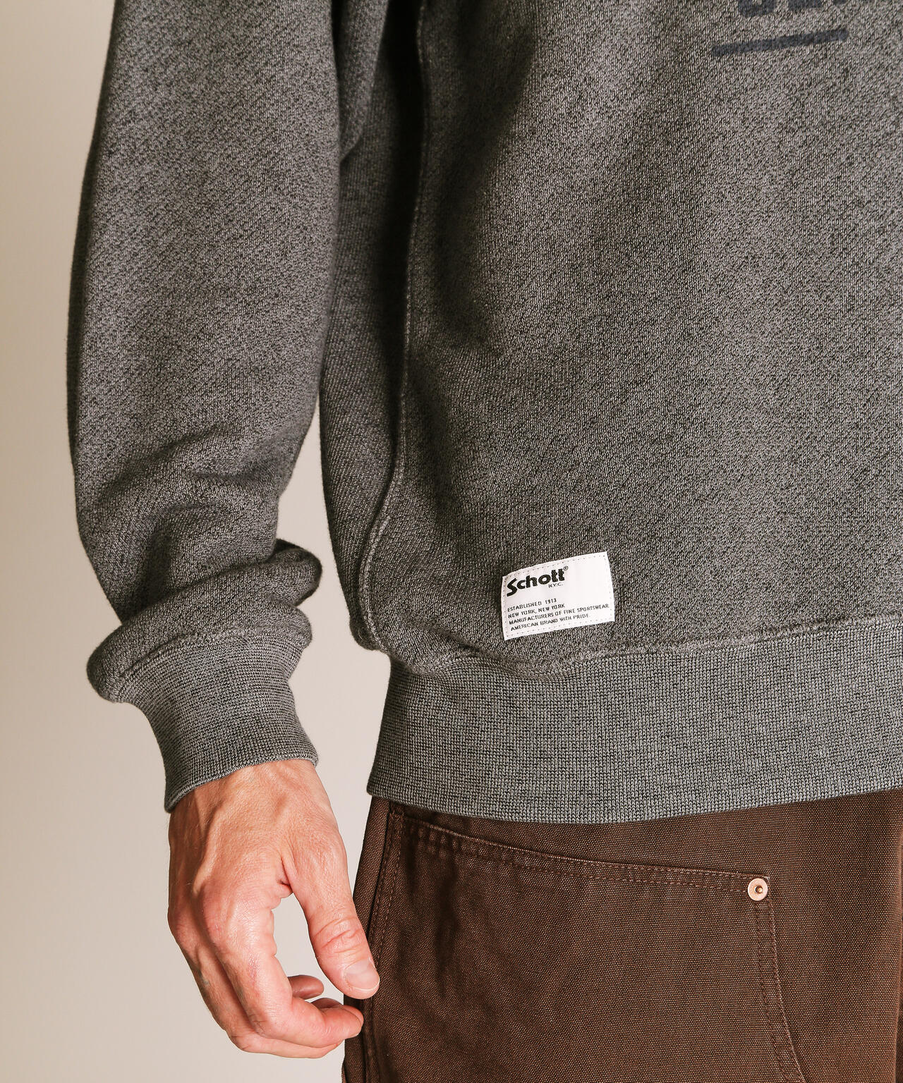SALT AND PEPPER CREW SWEAT TIMETESTED FOUR GENERATIONS | Schott