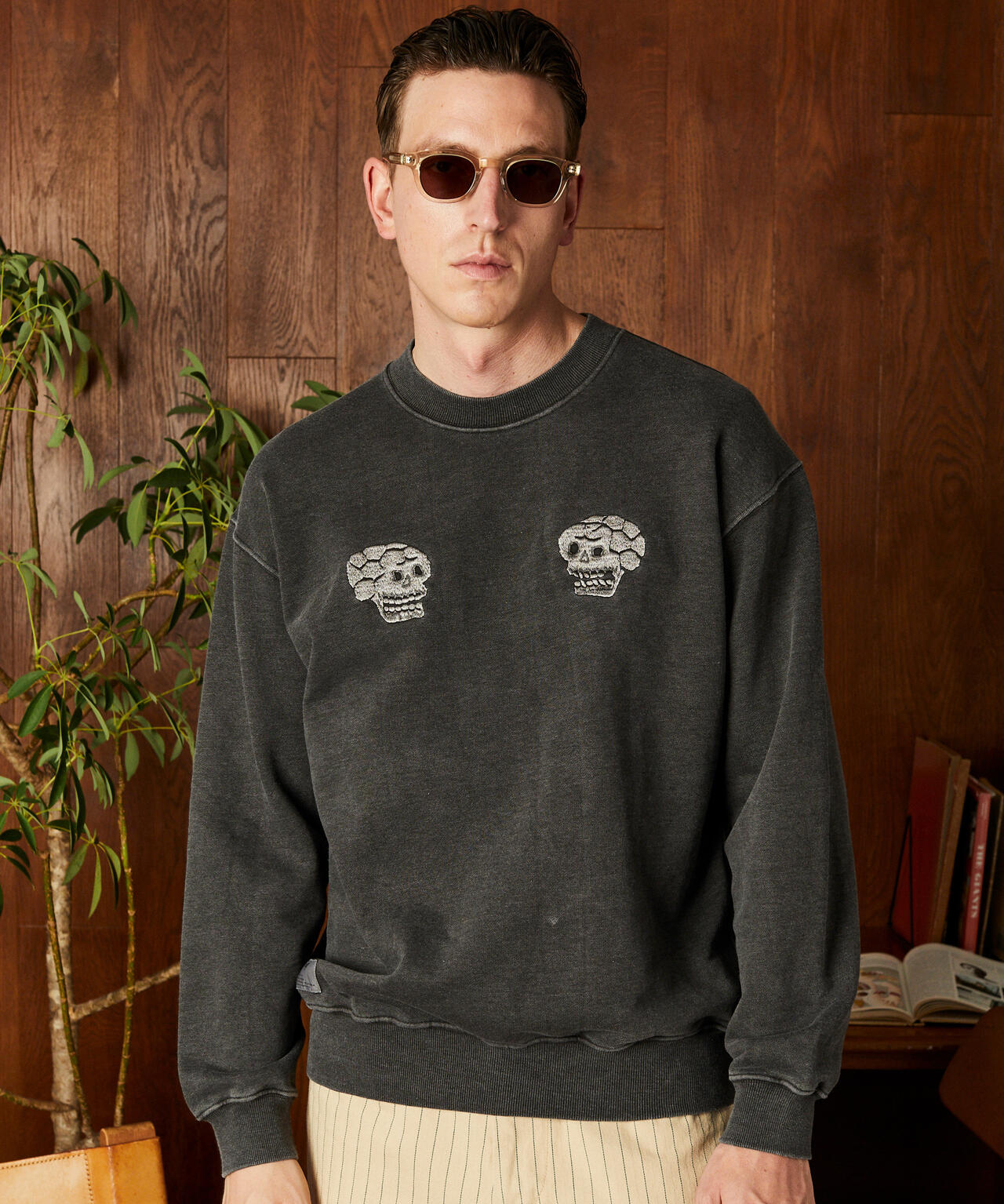 PIGMENT SKULL AND SNAKE CREW SWEAT/ピグメントスカル アンド