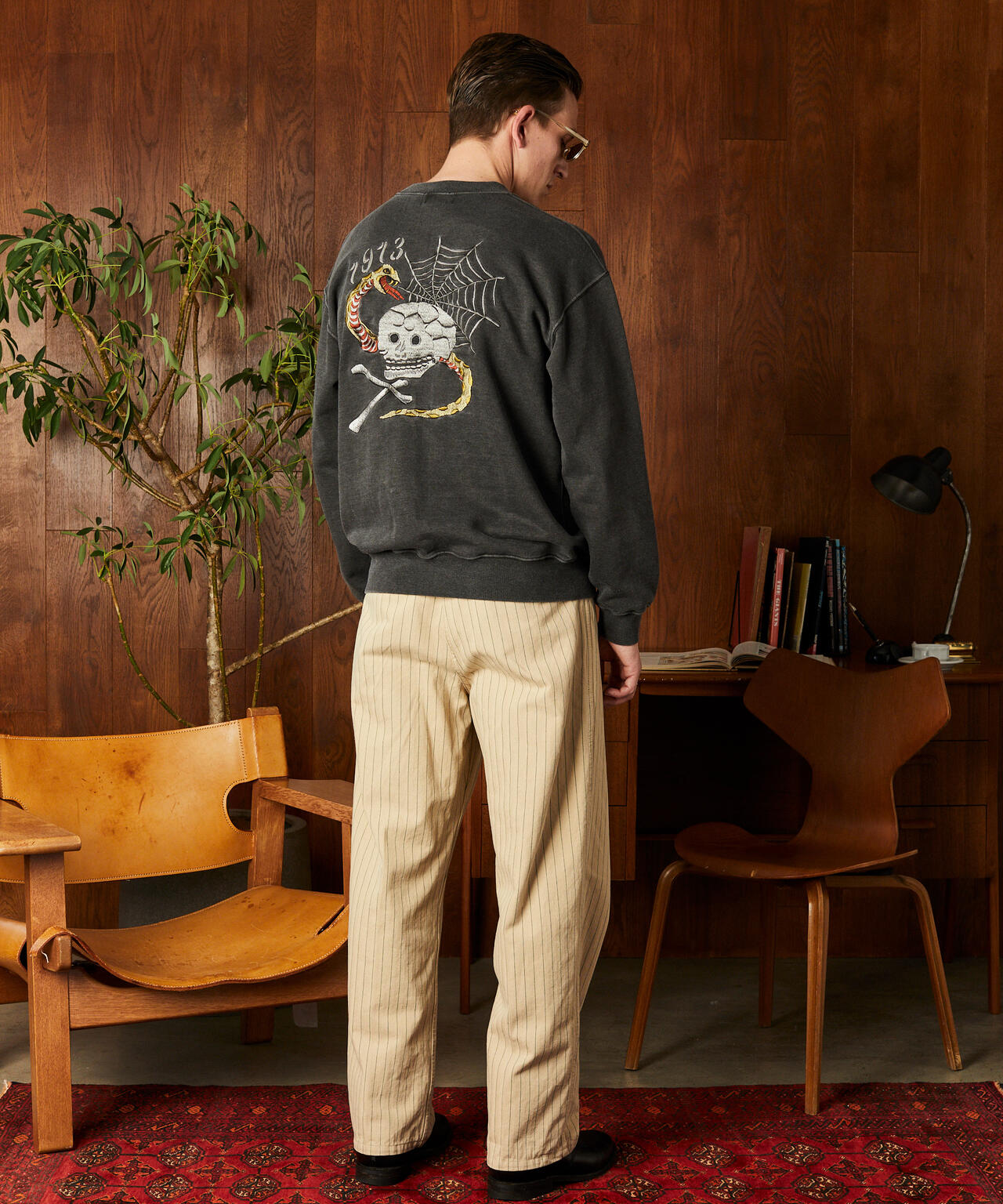 PIGMENT SKULL AND SNAKE CREW SWEAT/ピグメントスカル アンド
