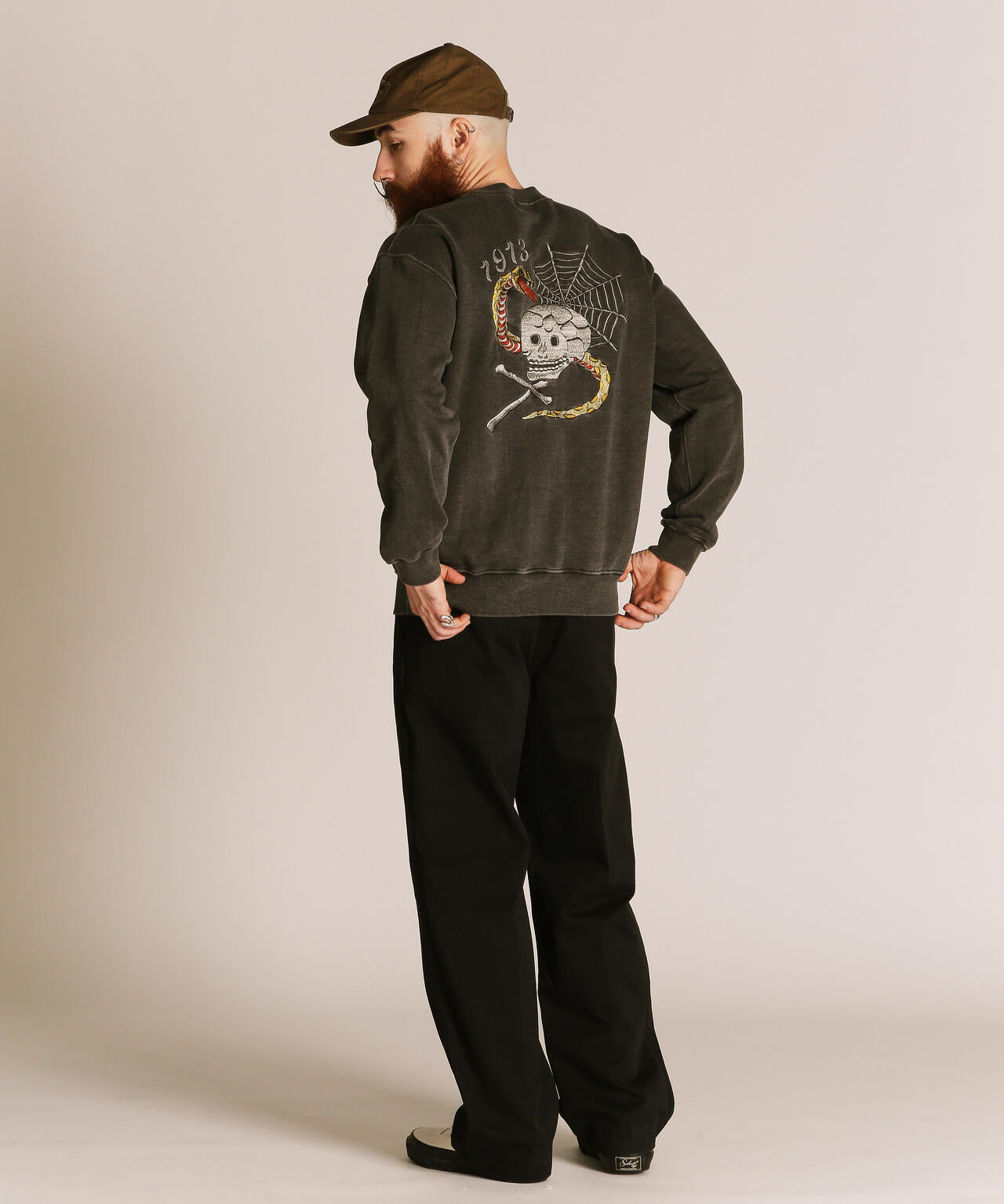 PIGMENT SKULL AND SNAKE CREW SWEAT/ピグメントスカル アンド