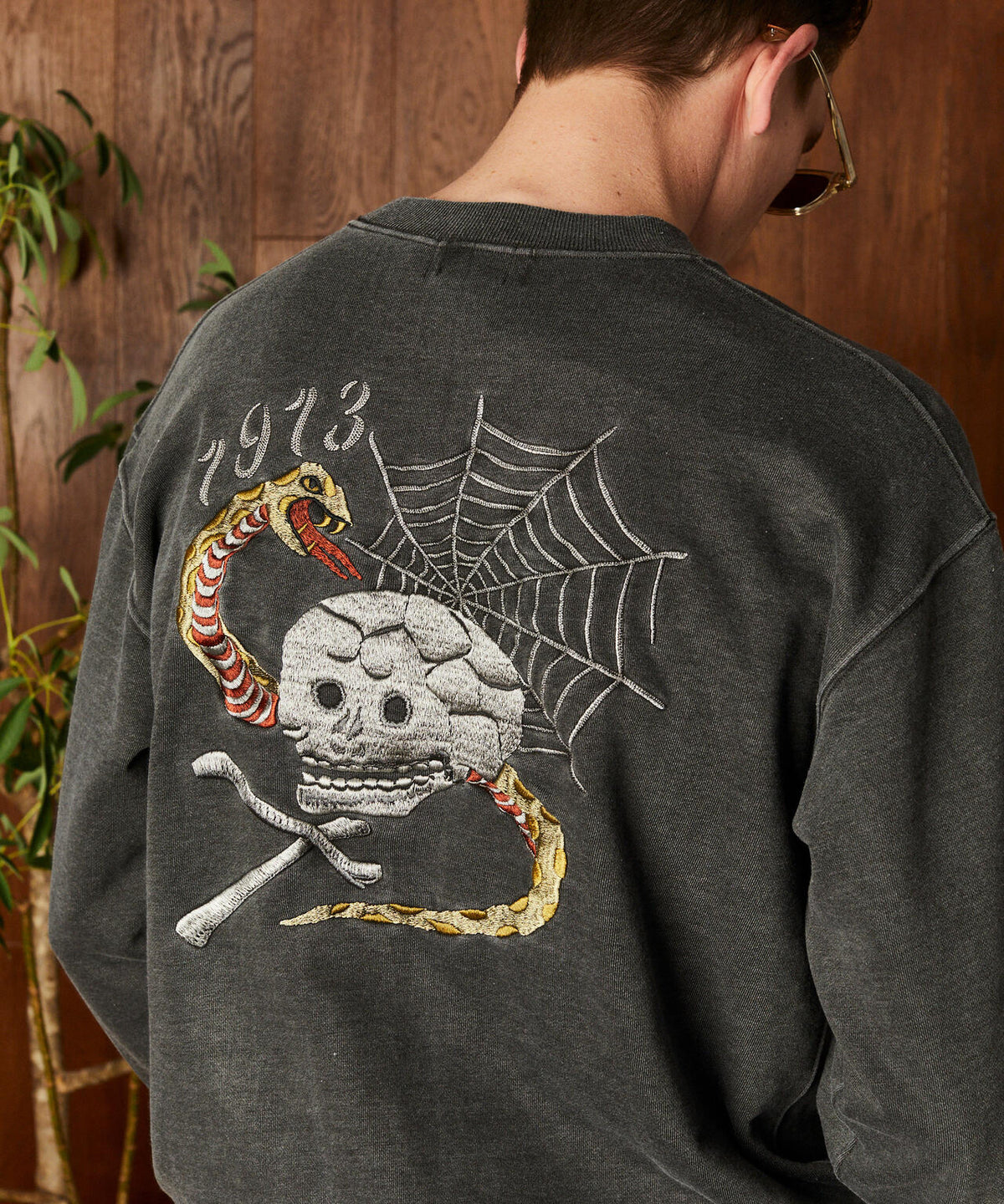 PIGMENT SKULL AND SNAKE CREW SWEAT/ピグメントスカル アンド 