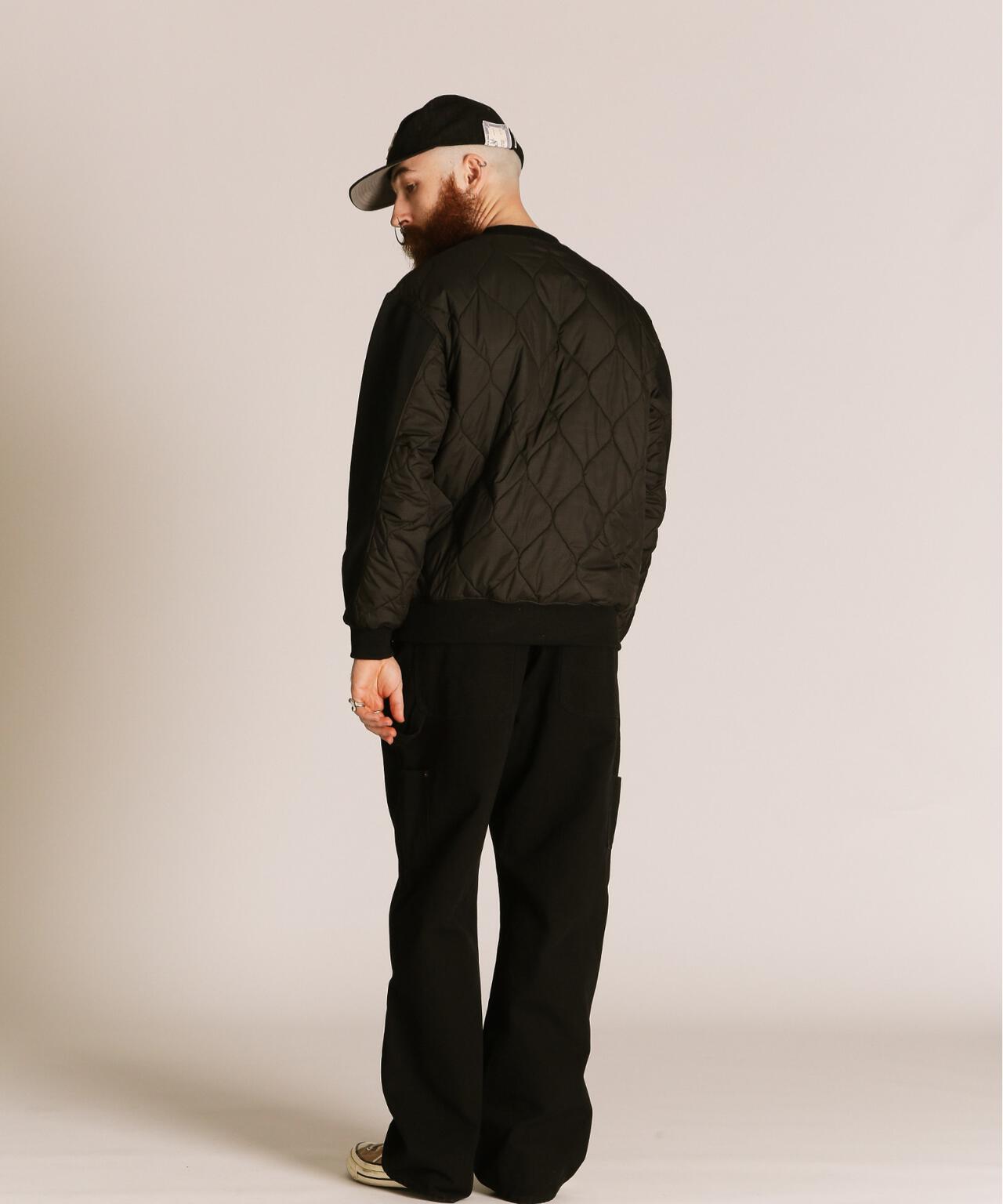 QUILTED COMBI. CREW SWEAT/キルティング コンビ クルースウェット