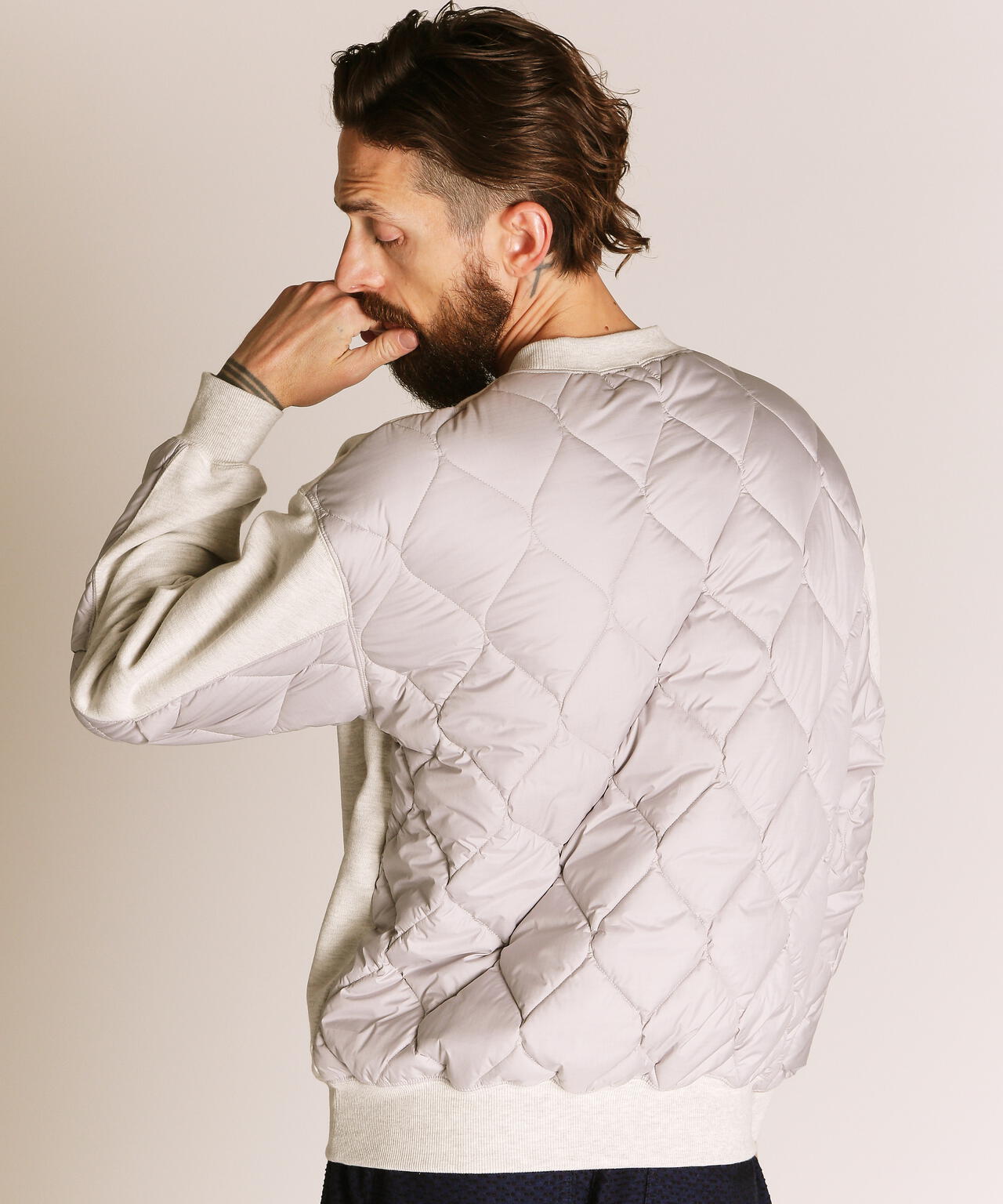 QUILTED COMBI. CREW SWEAT/キルティング コンビ クルースウェット