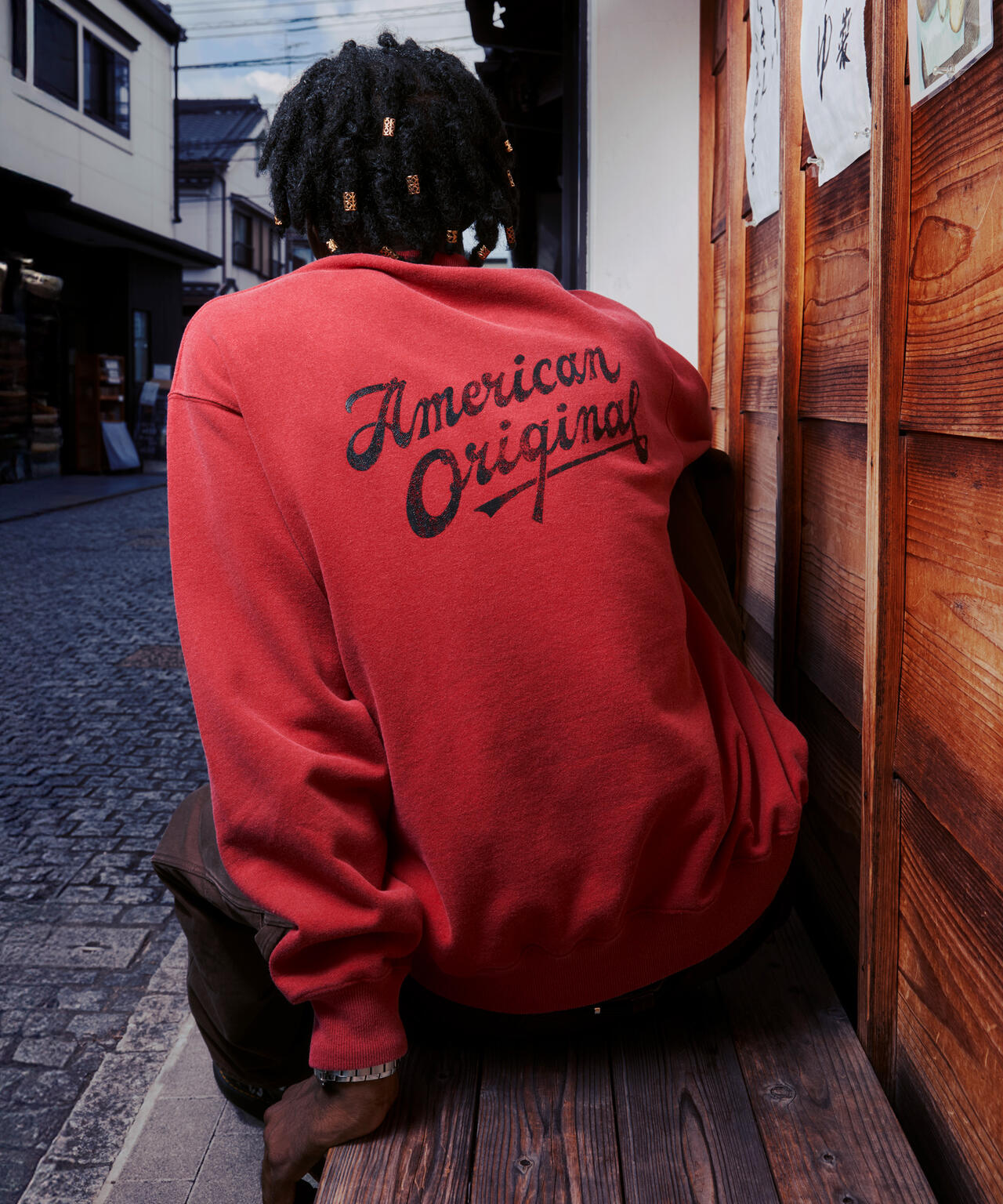 AMERICAN ORIGINAL SNOW WASH CREW SWEAT/アメリカン オリジナル