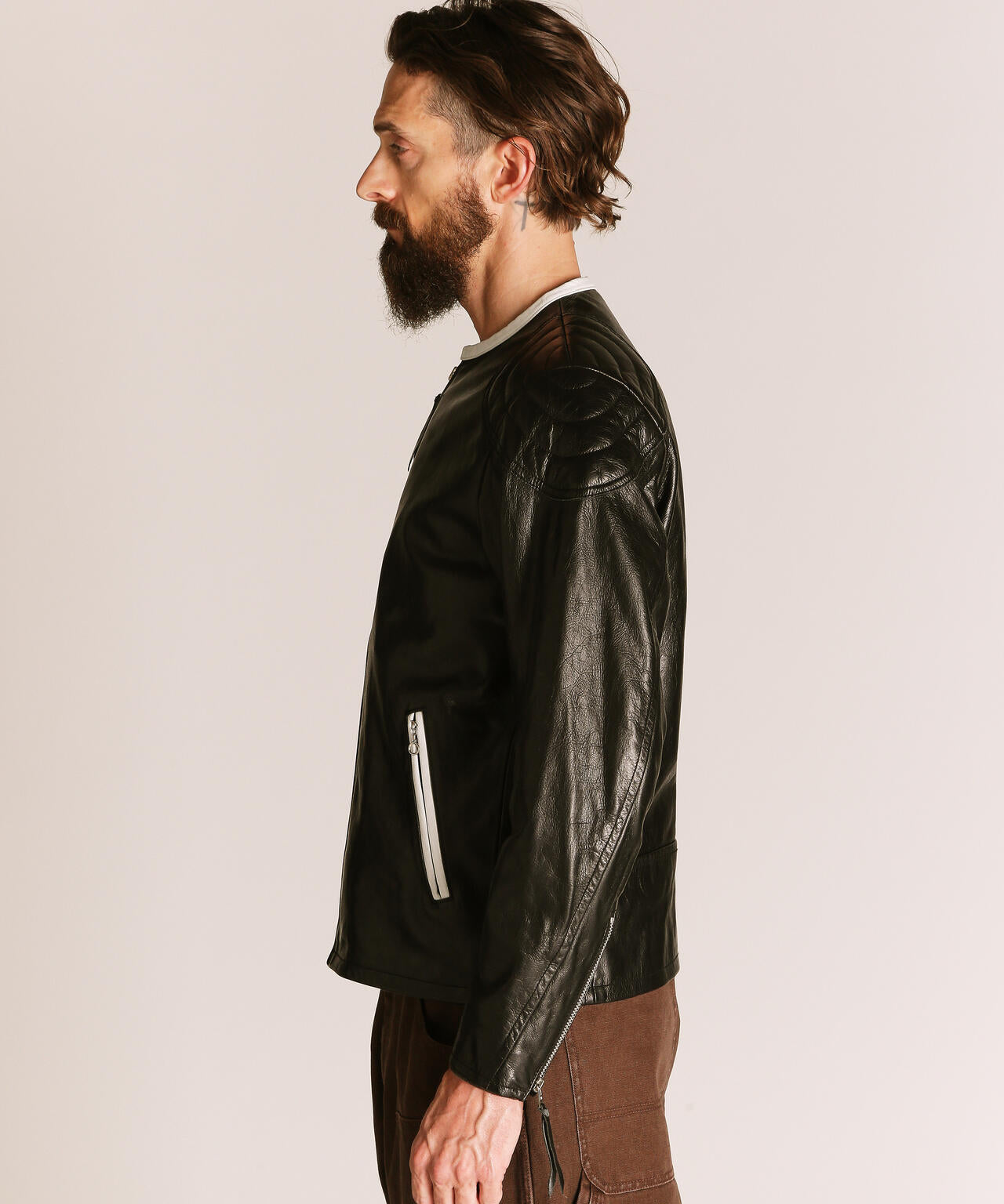 NOCOLLAR RACING JACKET/ノーカラーレーシングジャケット | Schott