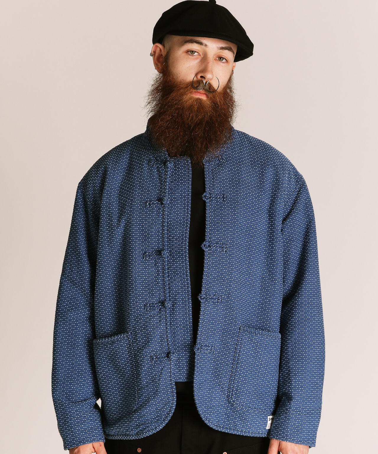 SASHIKO CHINA JACKET/刺子 チャイナ ジャケット | Schott