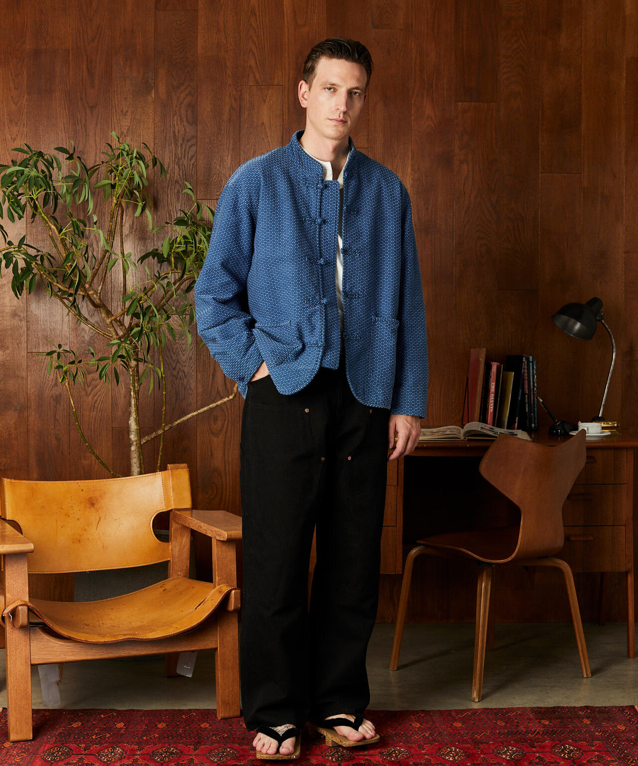 SASHIKO CHINA JACKET/刺子 チャイナ ジャケット | Schott（ショット