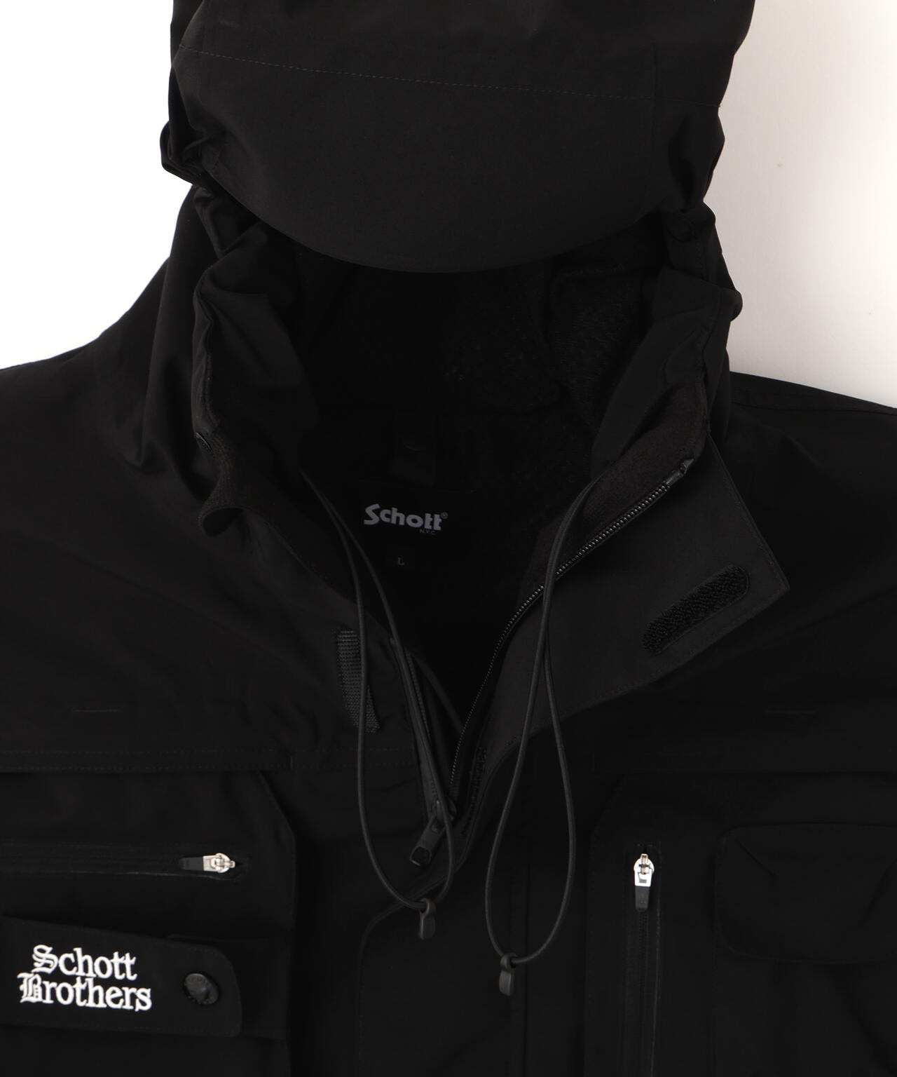 ジャケット・アウター schott P-JKT B.S. HOODED JKT/ブラックシープ シェル ジャケット | Schott