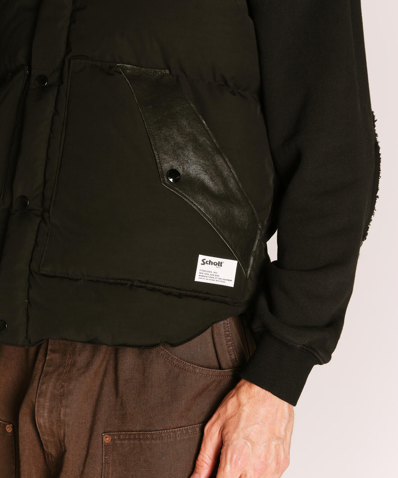 LEATHER COMB. VEST/レザー コンビベスト