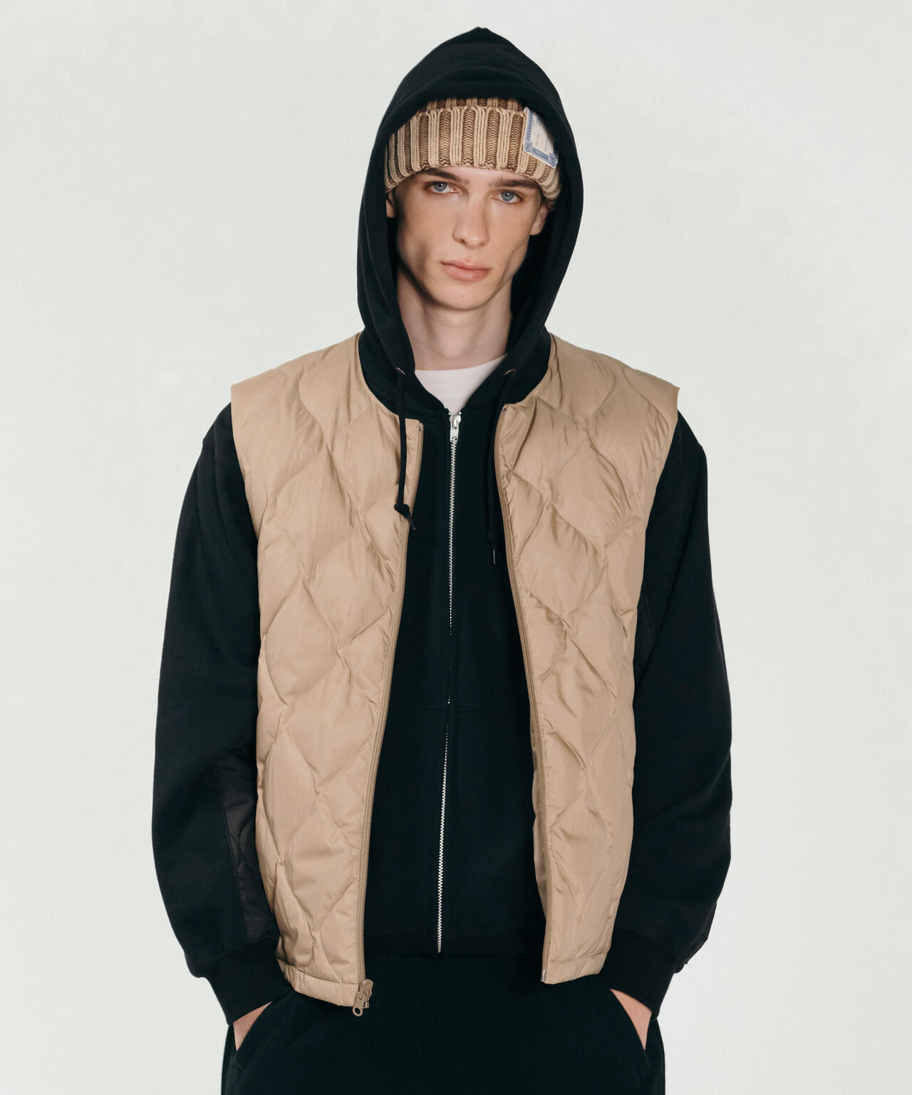 美品 Schott x TAION ショット インナーダウンベスト M 黒 xTAION/タイオン/INNER DOWN VEST/インナーダウンベスト