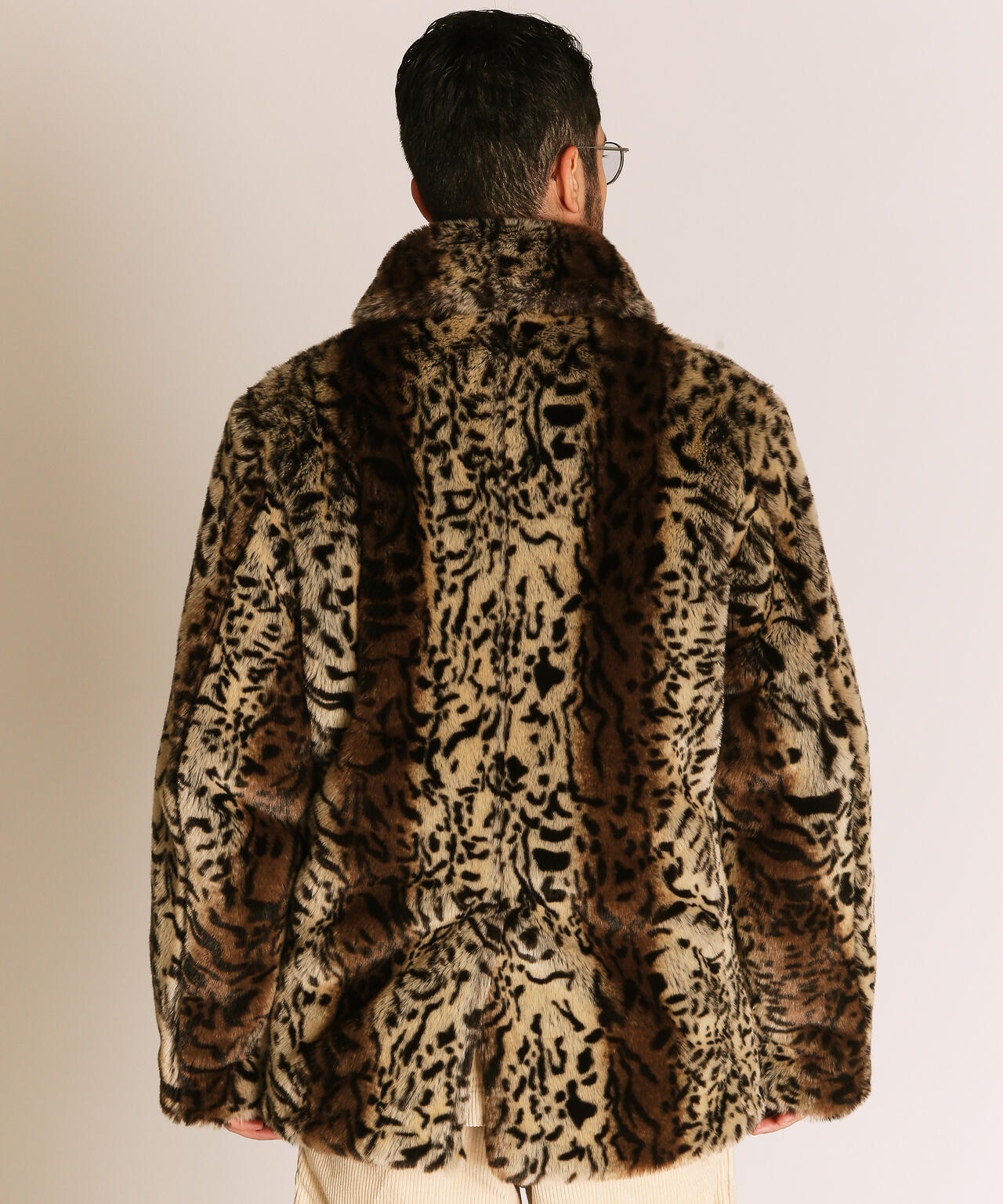 SchottレオーパードフェイクファーシングルピーコートL豹柄ボアショット Schott/ショット/LEOPARD FUR PEACOAT/レオパード ファー