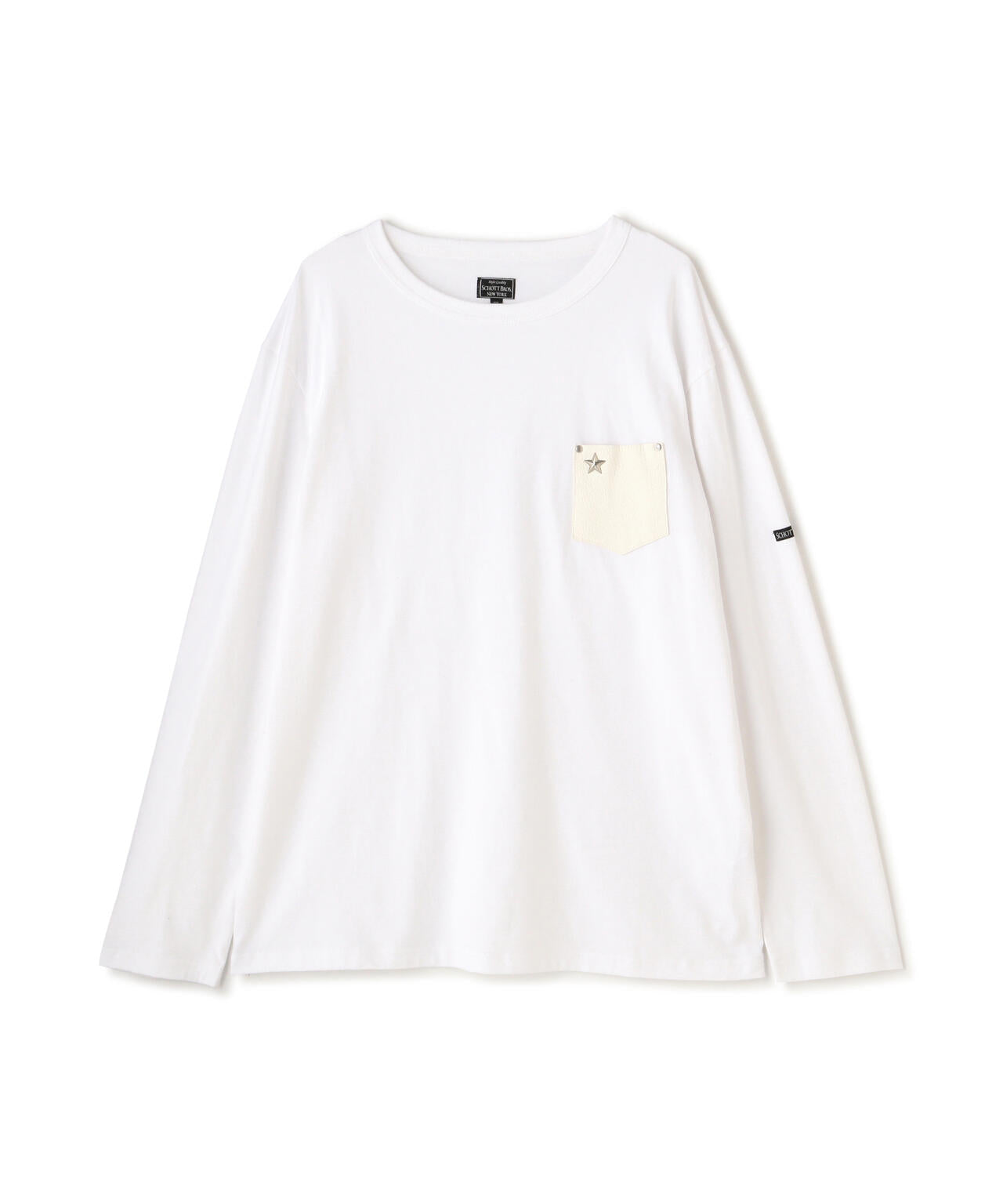 LETHER POKET LS TEE/レザーポケット ロングスリーブ Tシャツ | Schott