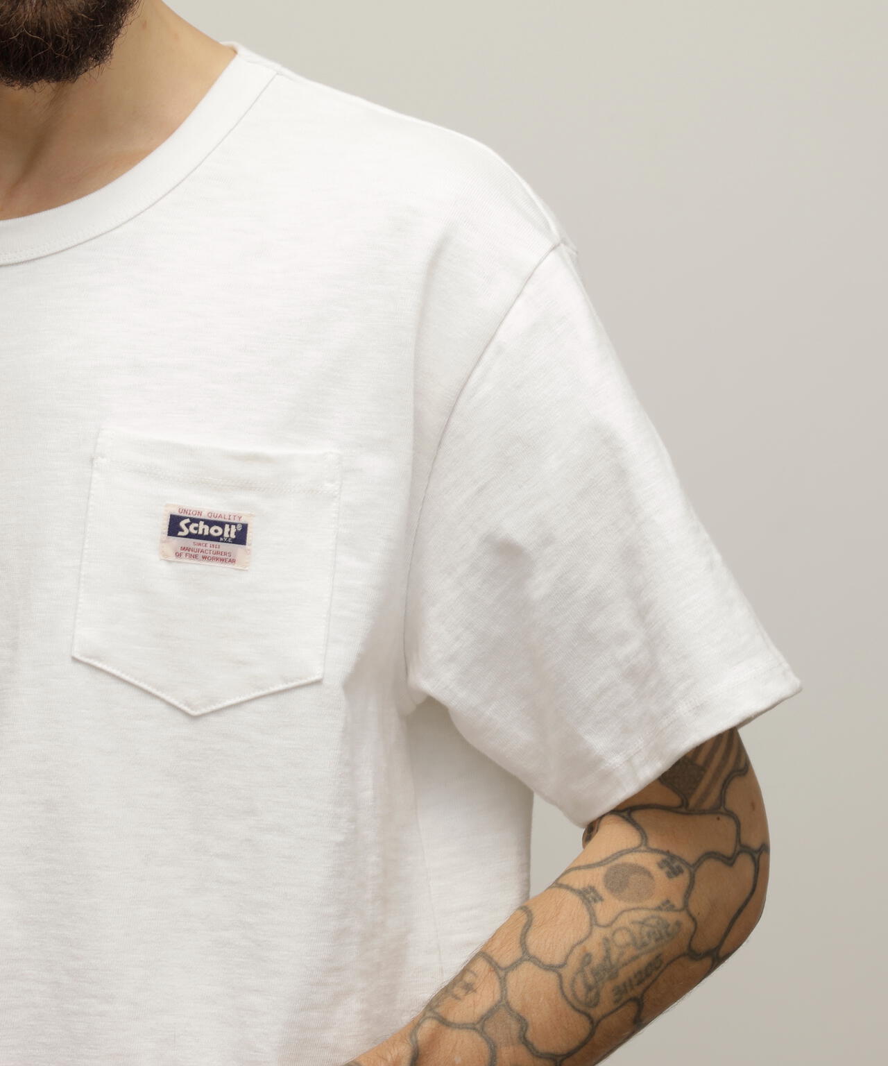 WORK LABEL POCKET T-SHIRT/ワークラベル ポケットTシャツ | Schott