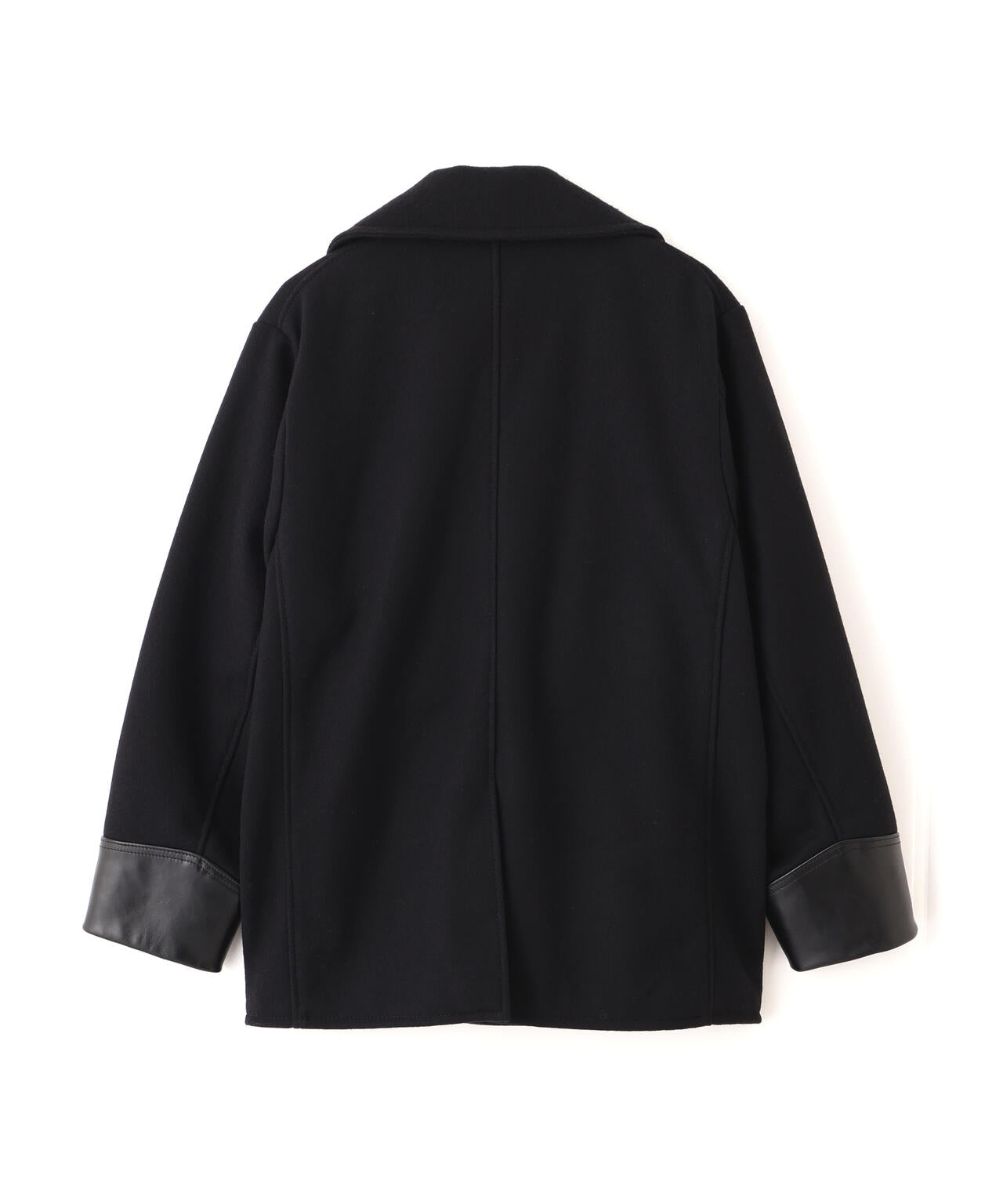 787US LEATHER COMB.  PEA JACKET/レザーコンビ ピージャケット