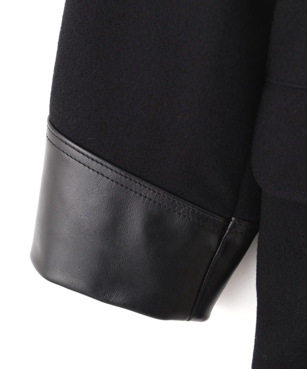 787US LEATHER COMB. PEA JACKET/レザーコンビ ピージャケット