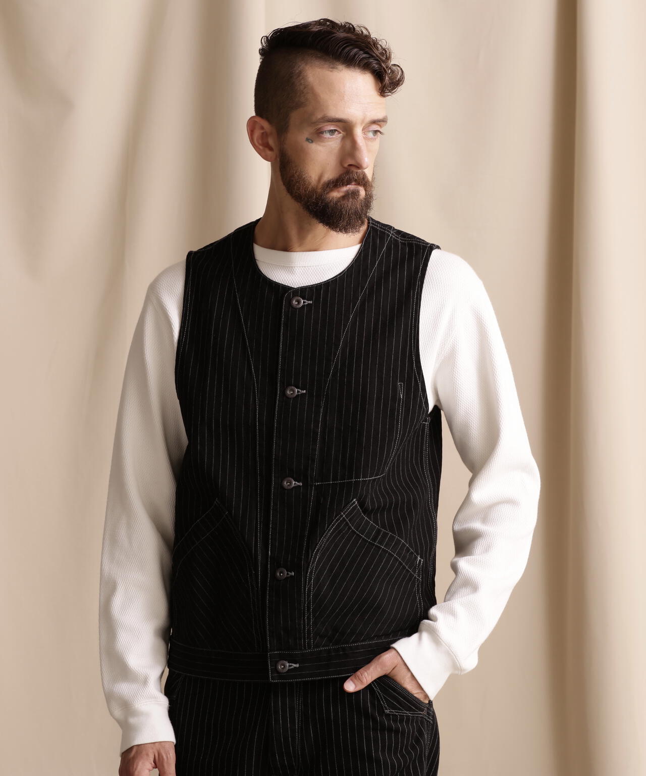 【美品】 SCHOTT ショット ヒッコリーデニム ベスト ブラック M OLD HICKORY DENIM VEST/オールドヒッコリーデニムベスト | Schott