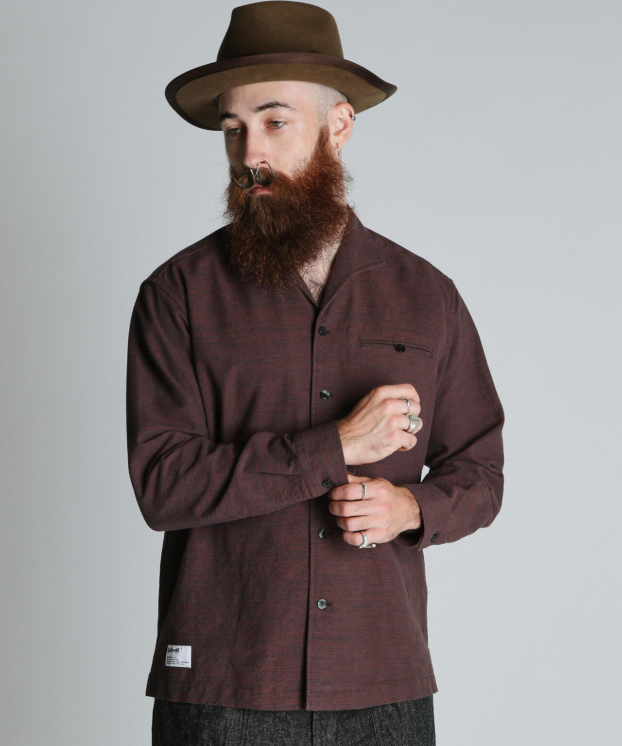 MIX SHARK COLLAR SHIRT/ミックスシャーク カラーシャツ | Schott