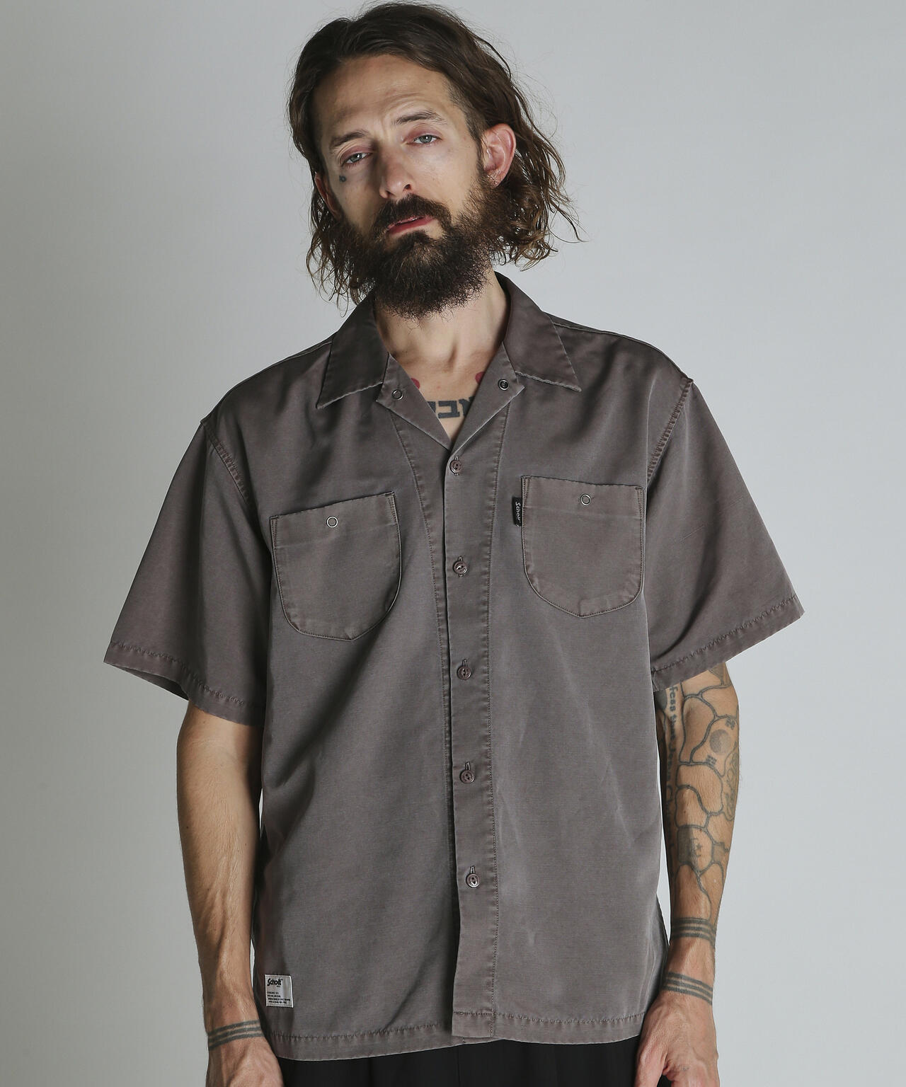 未使用 タグ付き Schott ショット 半袖 ワークシャツ XL ブラウン SNOW WASH TC SHIRT/スノー ウォッシュ シャツ | Schott（ショット