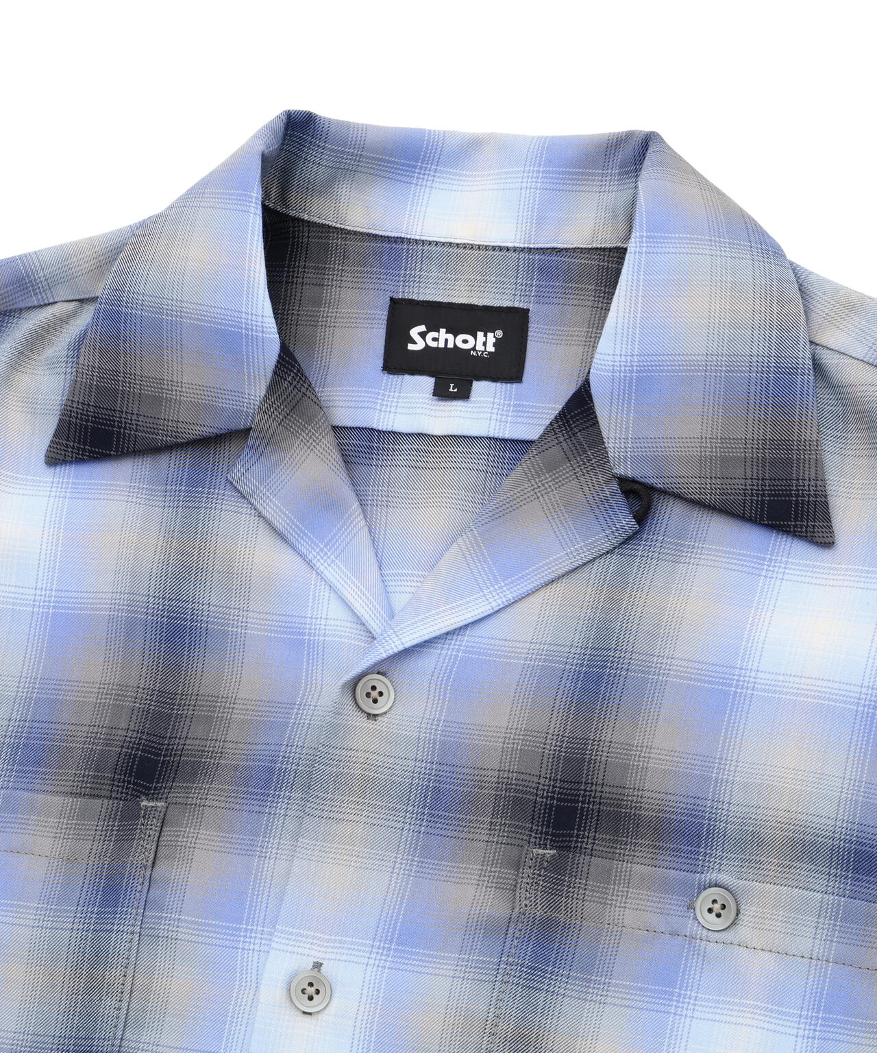 OMBRE SS SHIRT/オンブレ 半袖シャツ | Schott（ショット） ｜【公式