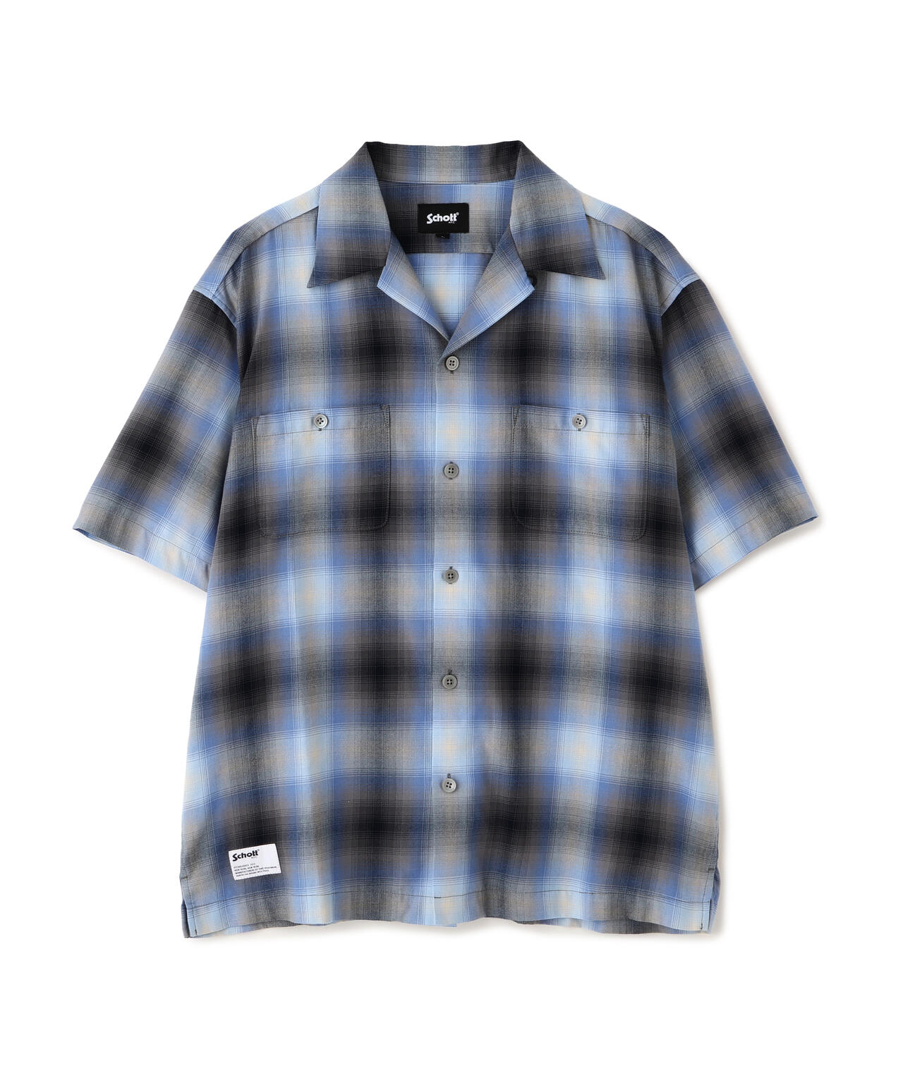 ショット SCHOTT オンブレ ショートスリーブ シャツ M OMBRE SS SHIRT/オンブレ 半袖シャツ | Schott（ショット） ｜【公式