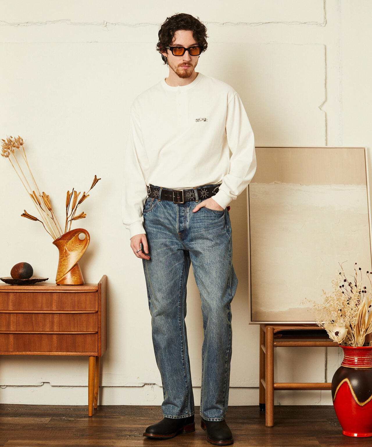 SHAKEHAND HENLEY LS T-SHIRT/シェイクハンド ヘンリーロンT | Schott