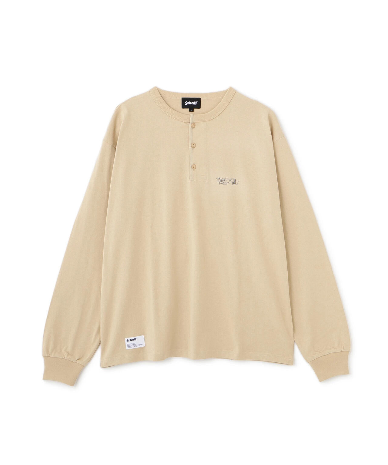 SHAKEHAND HENLEY LS T-SHIRT/シェイクハンド ヘンリーロンT | Schott