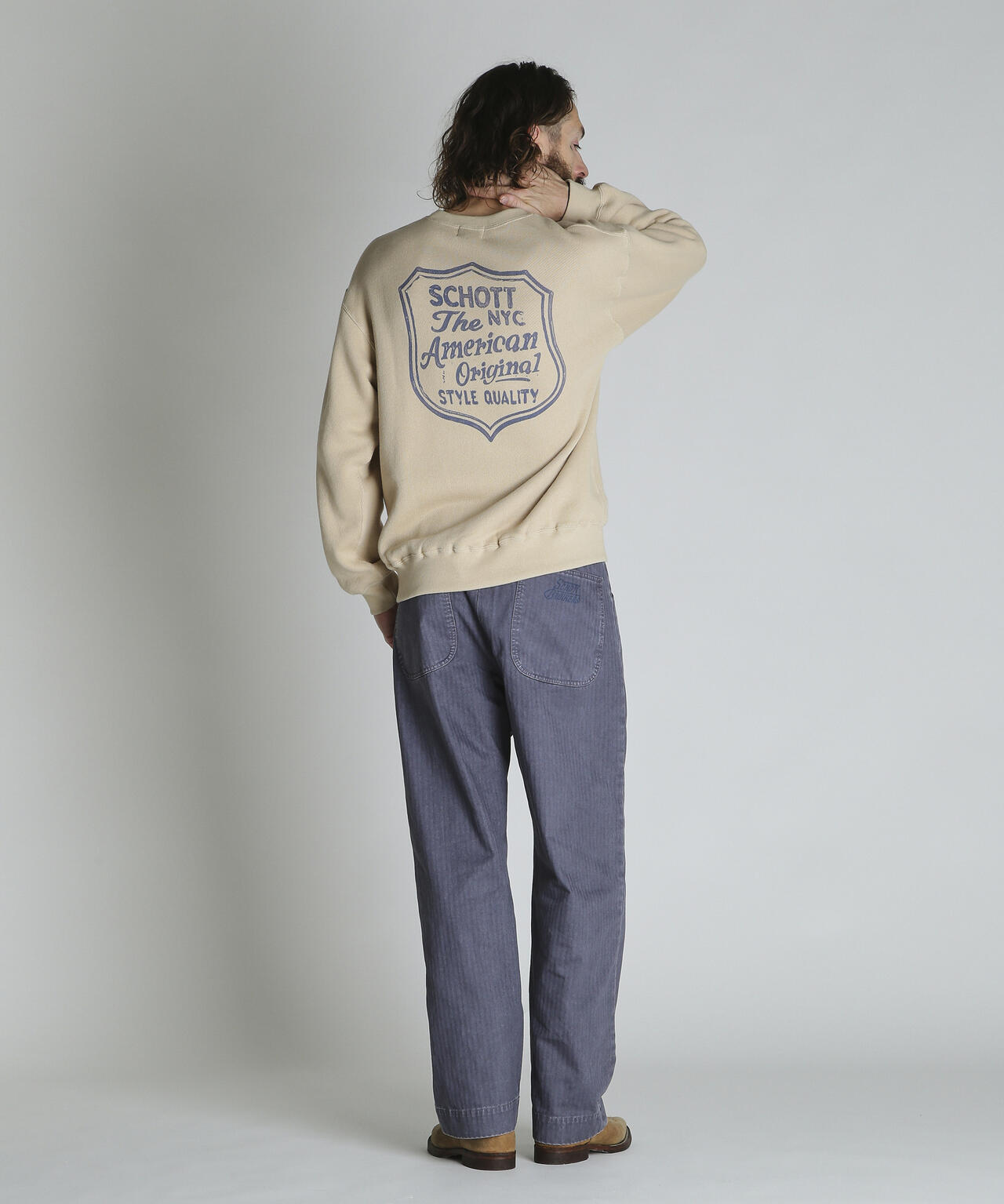 SHIELD CREW KNIT SWEAT/シールド クルー ニットスウェット | Schott