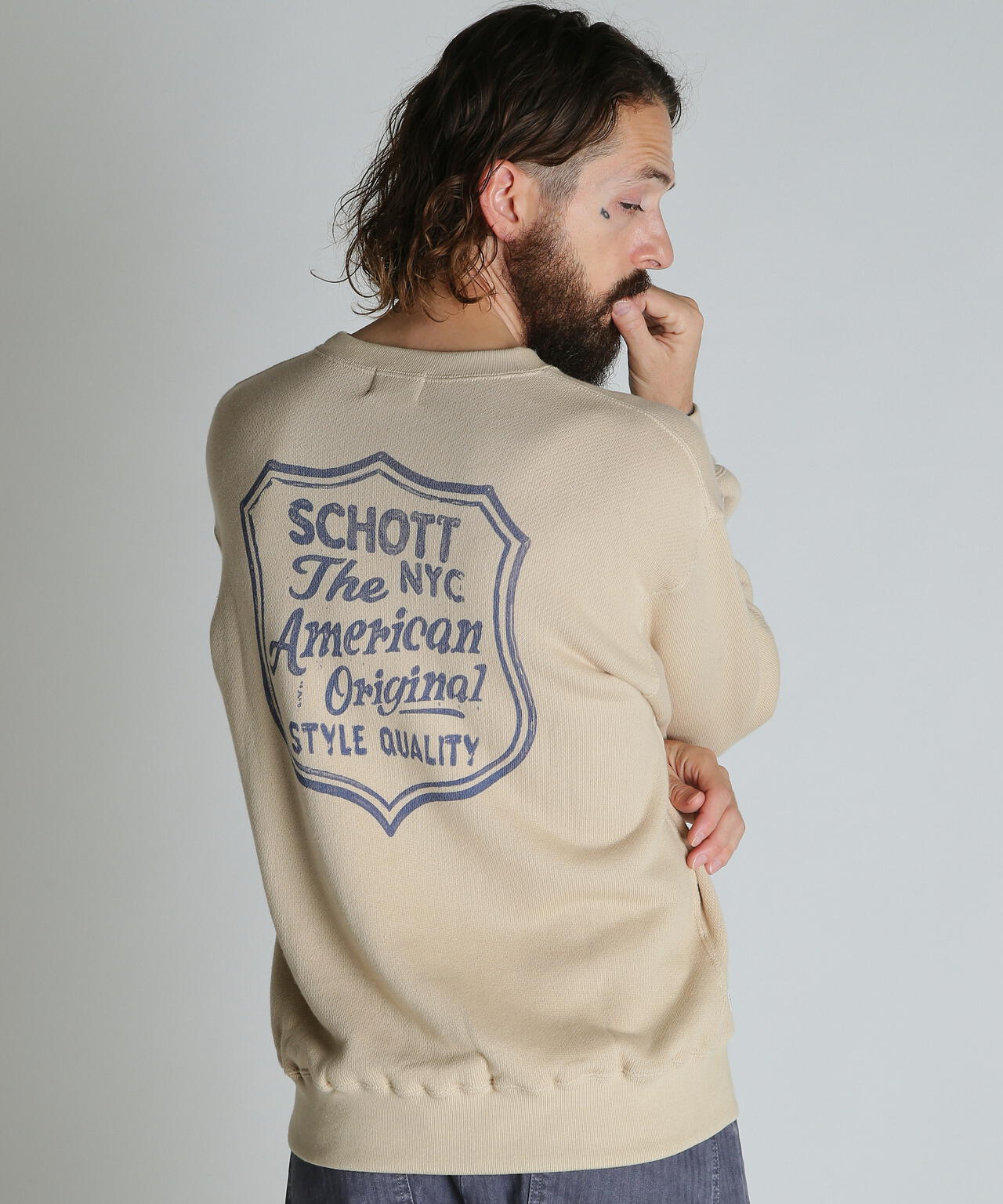 SHIELD CREW KNIT SWEAT/シールド クルー ニットスウェット | Schott