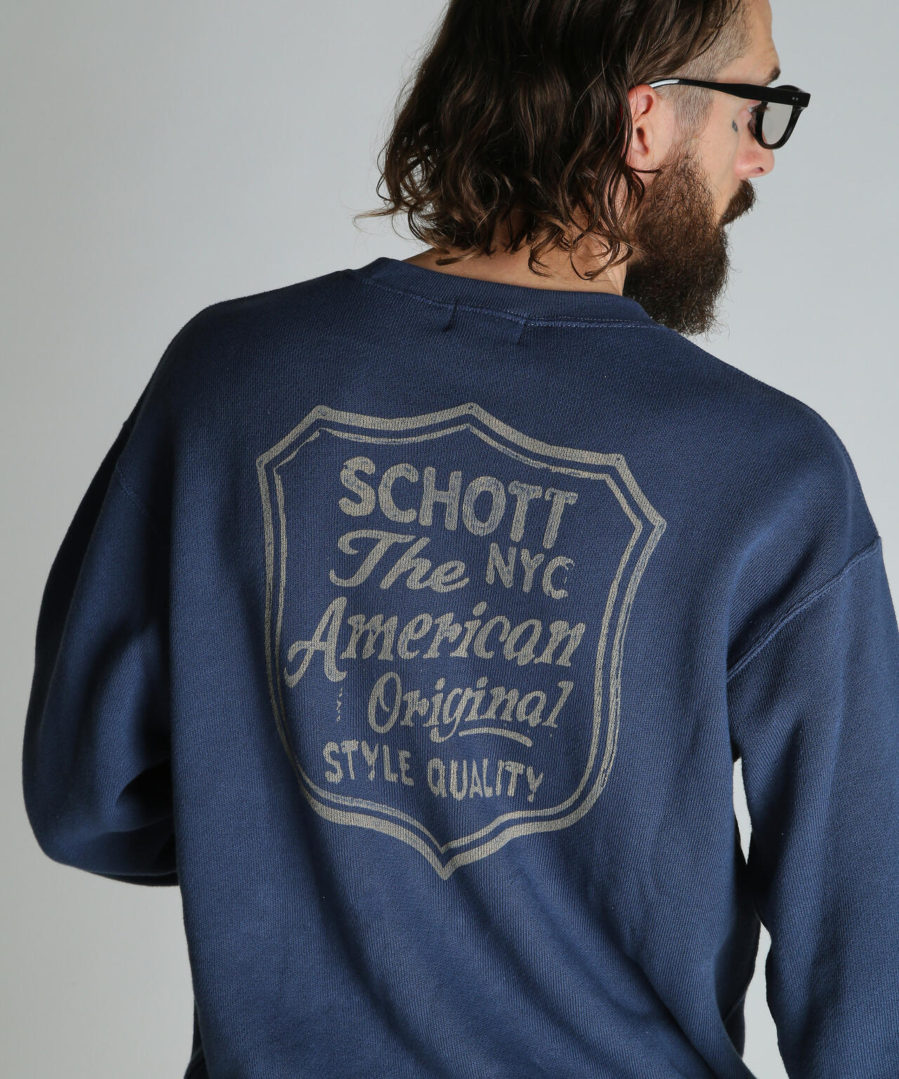 SHIELD CREW KNIT SWEAT/シールド クルー ニットスウェット | Schott