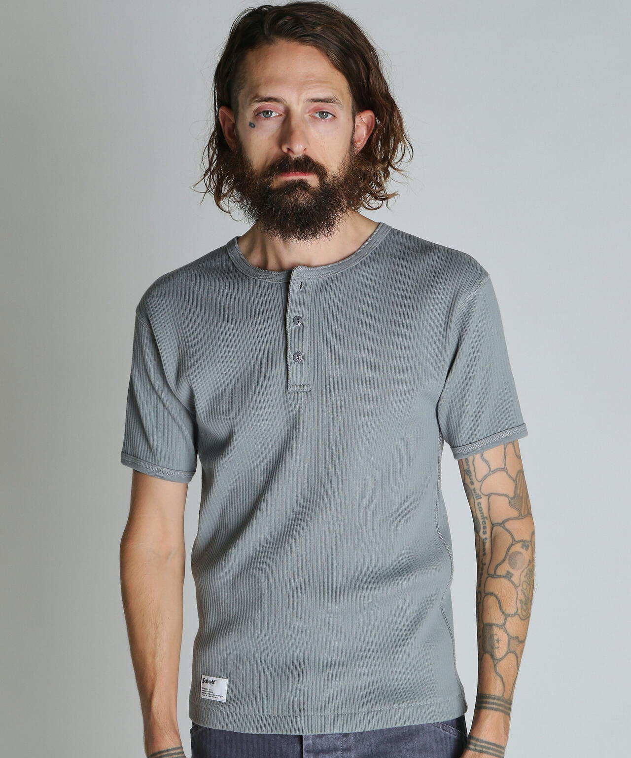 ARMY RIB HENLEY T-SHIRT/アーミーリブヘンリーネック Tシャツ