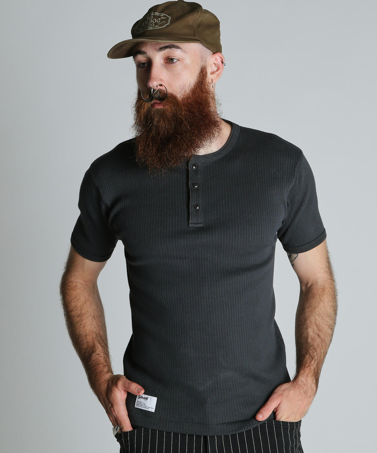 ARMY RIB HENLEY T-SHIRT/アーミーリブヘンリーネック Tシャツ